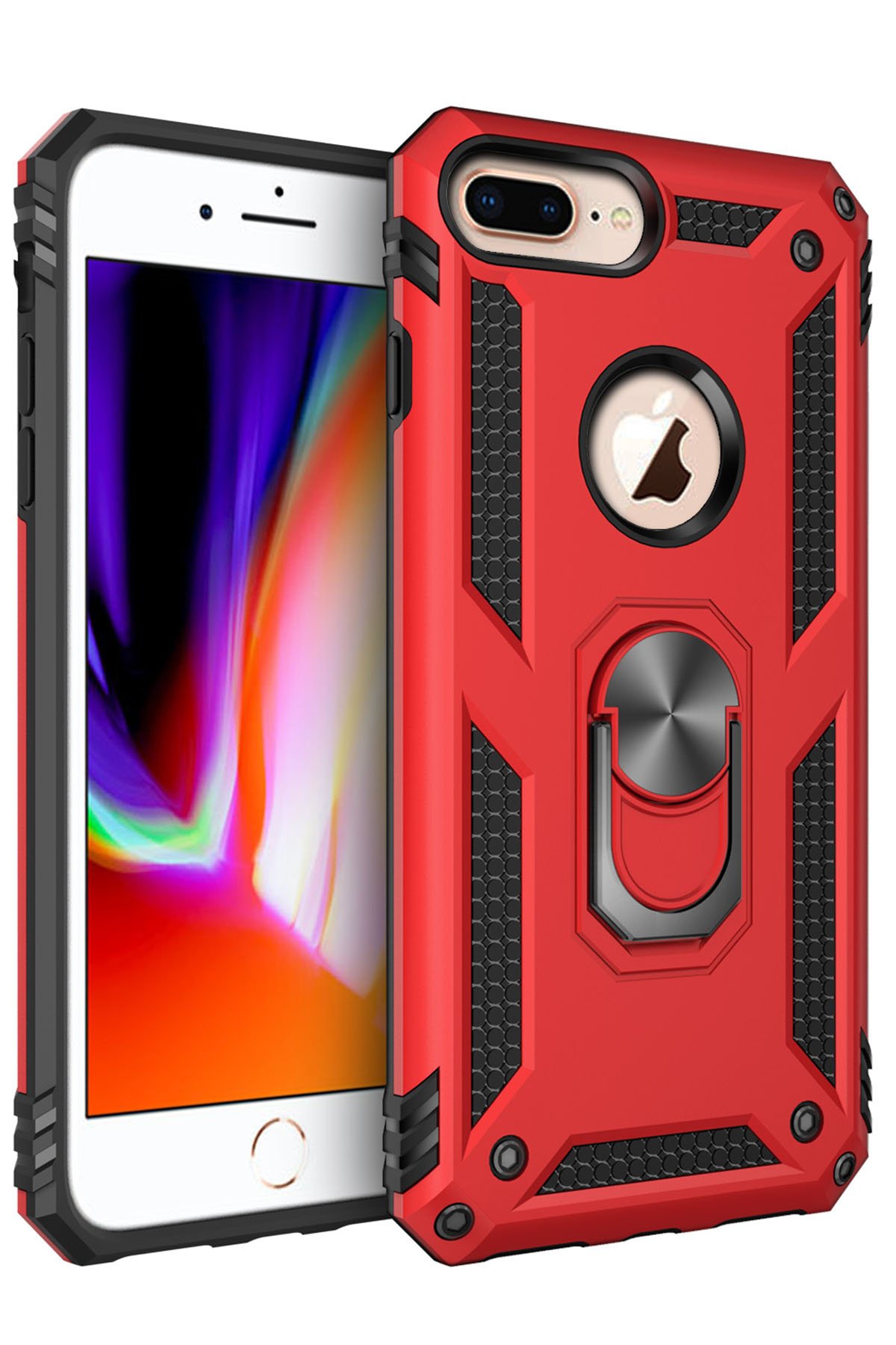 Newface iPhone 7 Plus Kılıf Loop Deri Silikon - Kahverengi