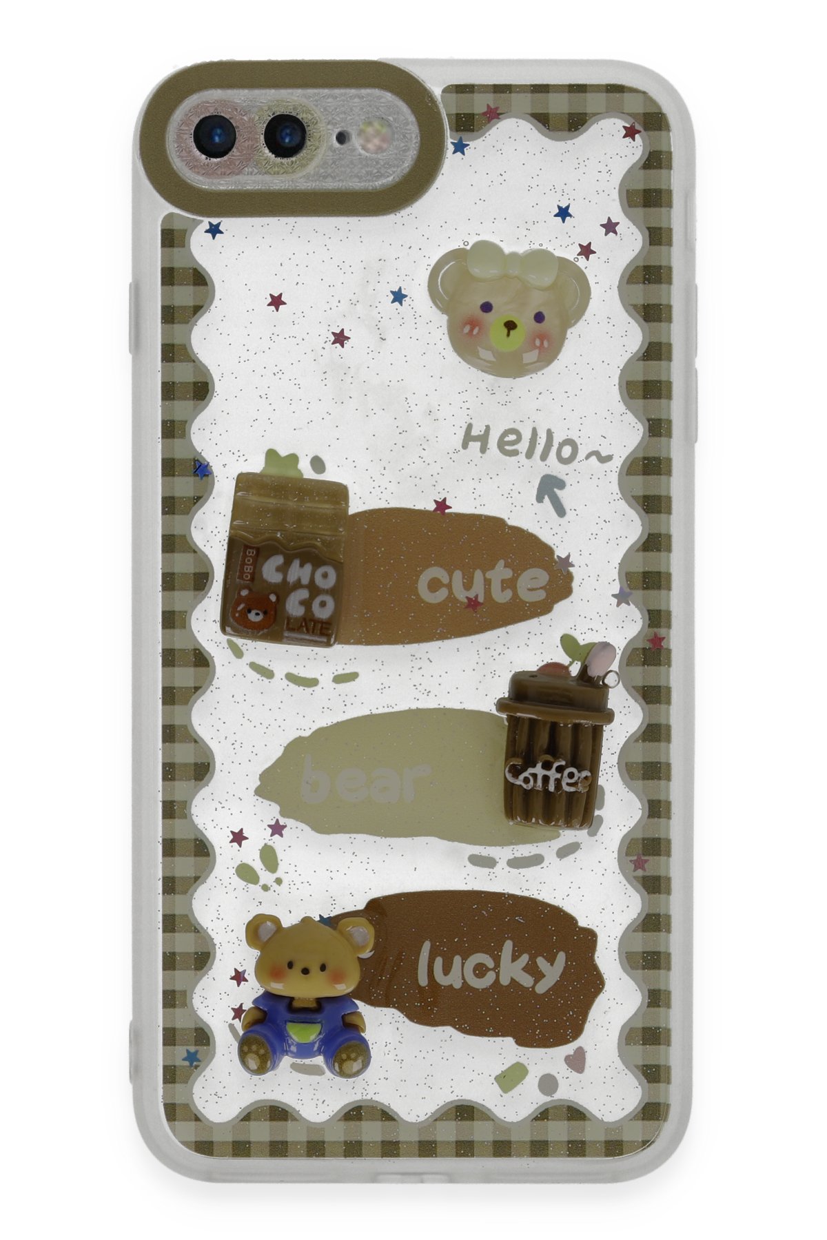 Newface iPhone 7 Plus Kılıf Coco Deri Silikon Kapak - Yeşil