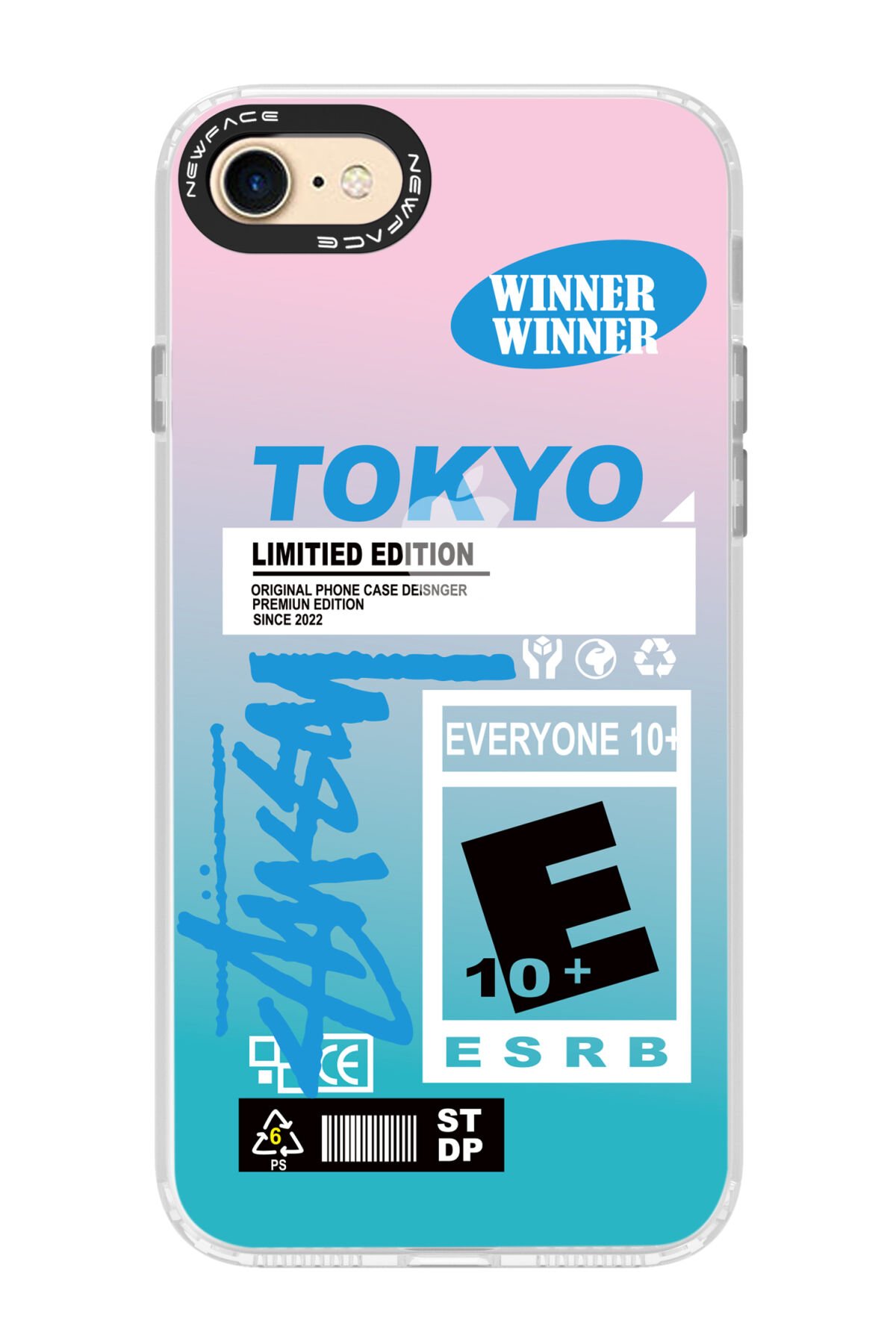 Newface iPhone 8 Kılıf Platin Simli Silikon - Lacivert