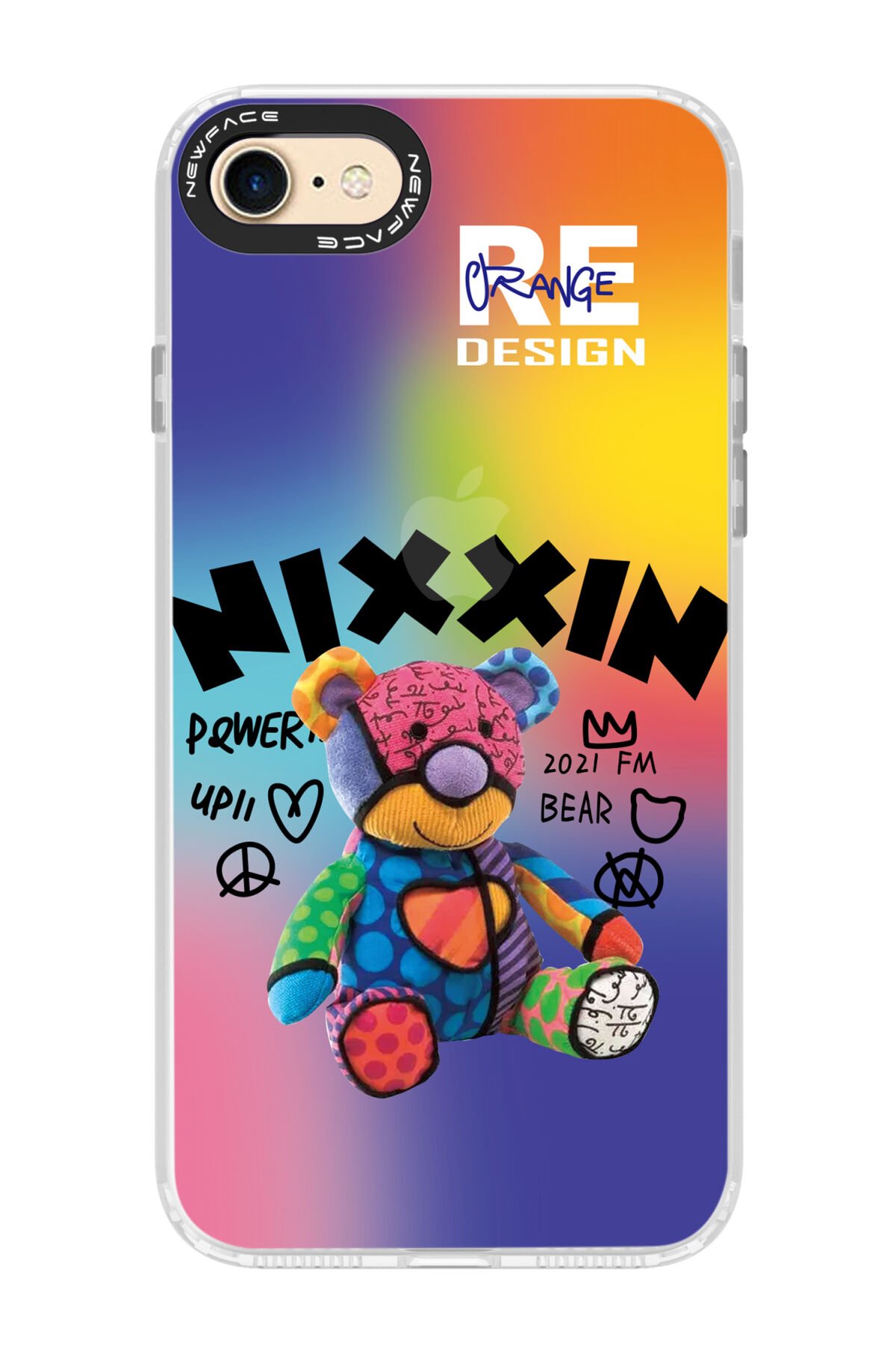 Newface iPhone 8 Kılıf Lansman Glass Kapak - Pembe