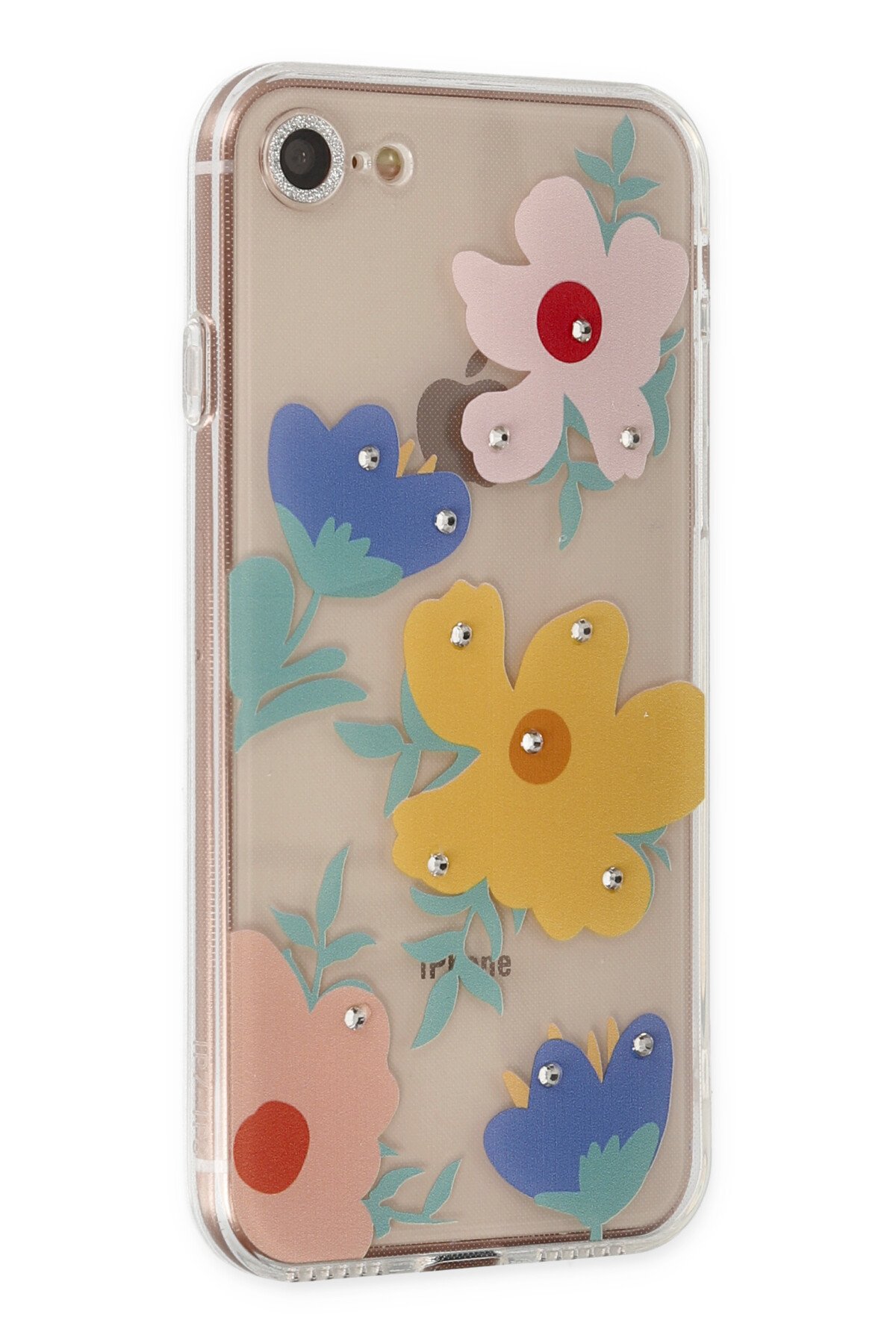 Newface iPhone 8 Kılıf Coco Deri Silikon Kapak - Sarı