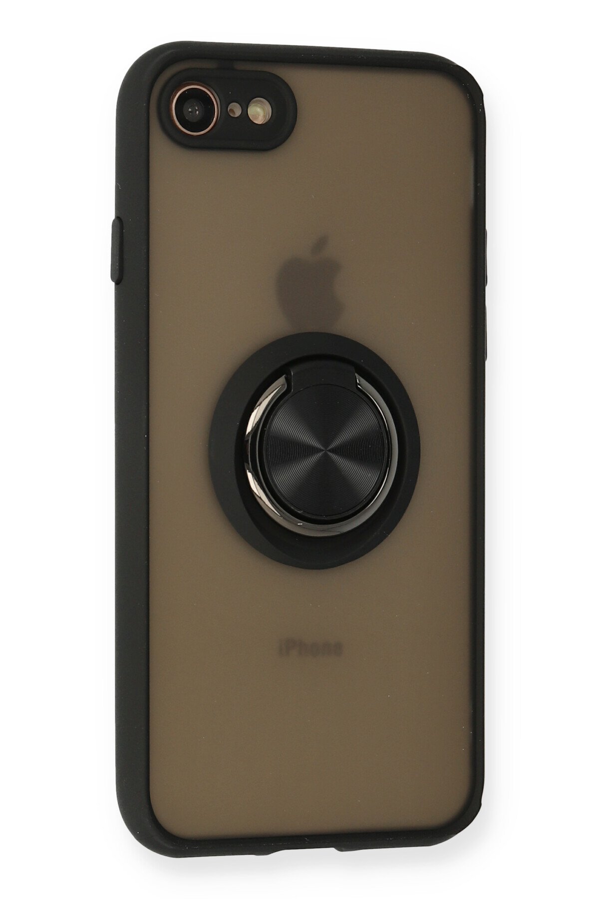 Newface iPhone 8 Kılıf Pars Lens Yüzüklü Silikon - Gümüş