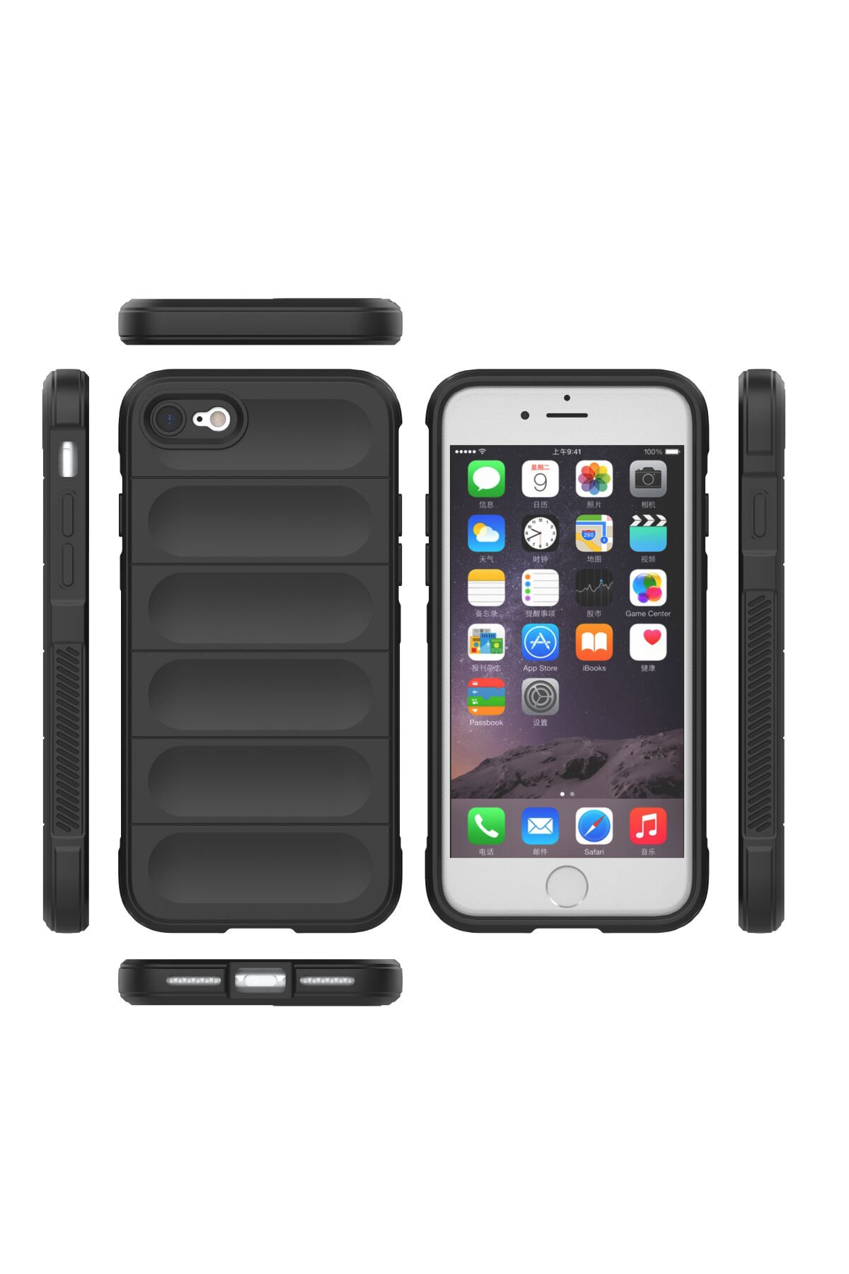 Newface iPhone 8 Kılıf Sofya Yüzüklü Silikon Kapak - Yeşil