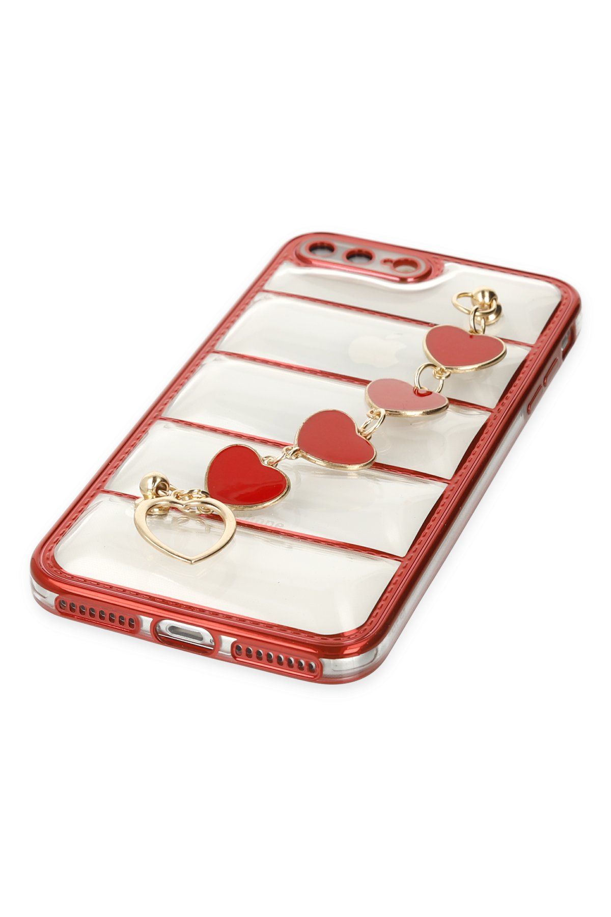 Newface iPhone 8 Plus Kılıf Berlin Elcekli Silikon - Kırmızı