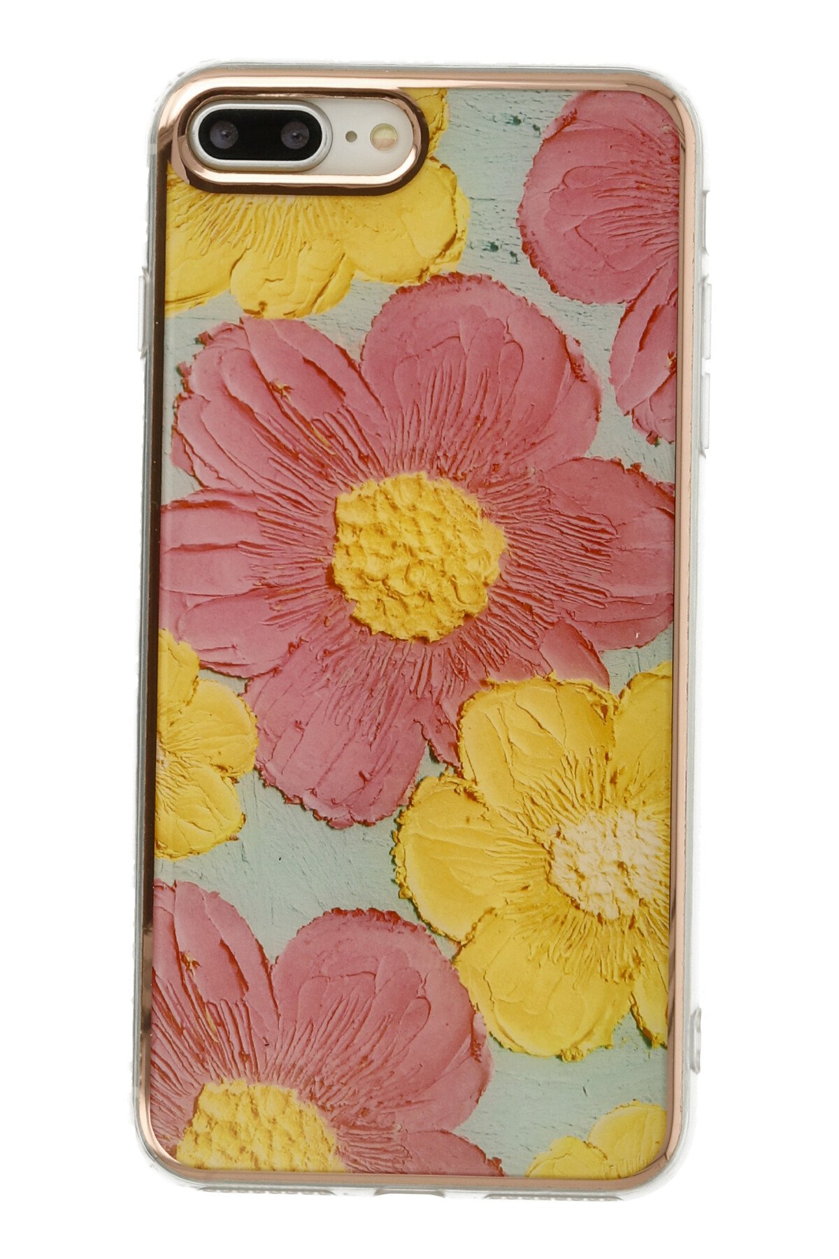 Newface iPhone 8 Plus Kılıf Pars Lens Yüzüklü Silikon - Kırmızı