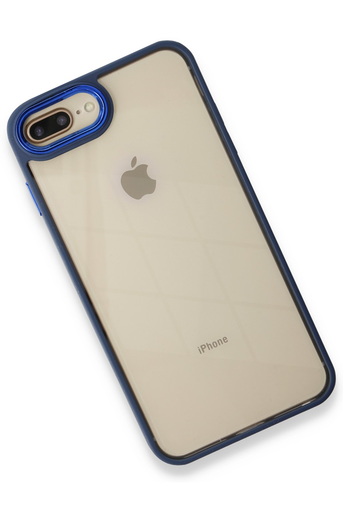 Newface iPhone 8 Plus Kılıf Coco Deri Silikon Kapak - Sarı