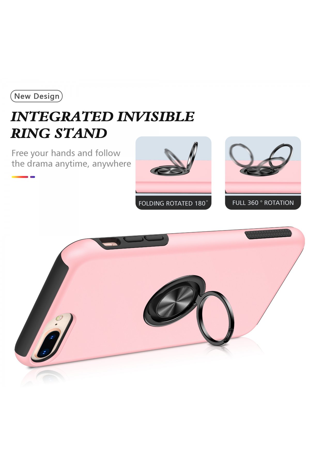Newface iPhone 8 Plus Kılıf PP Ultra İnce Kapak - Pembe