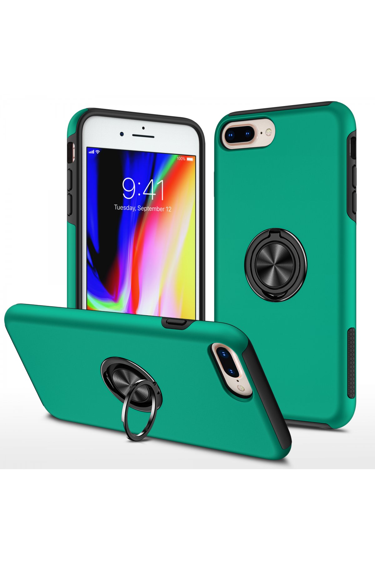 Newface iPhone 8 Plus Kılıf Trend S Plus Kapaklı Kılıf - Yeşil