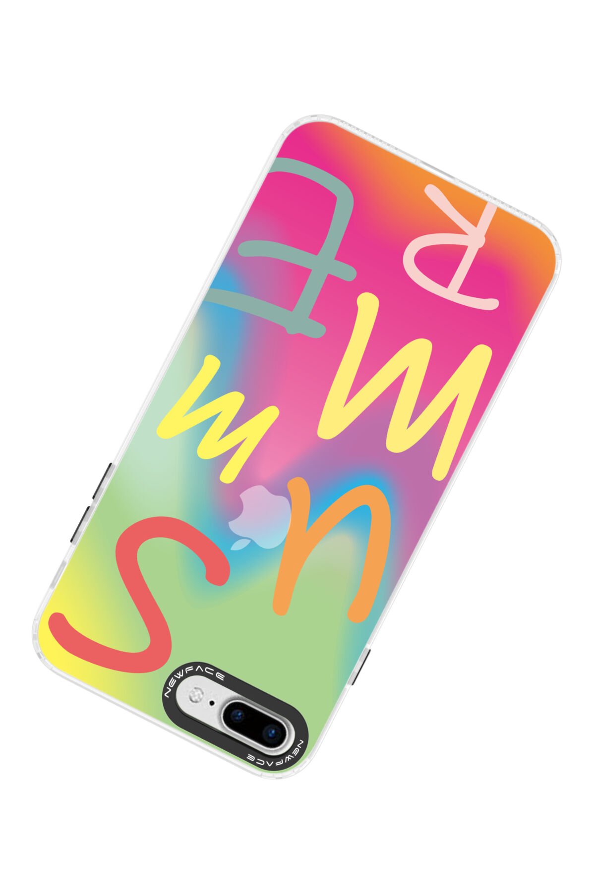 Newface iPhone 8 Plus Kılıf Palm Buzlu Kamera Sürgülü Silikon - Lacivert