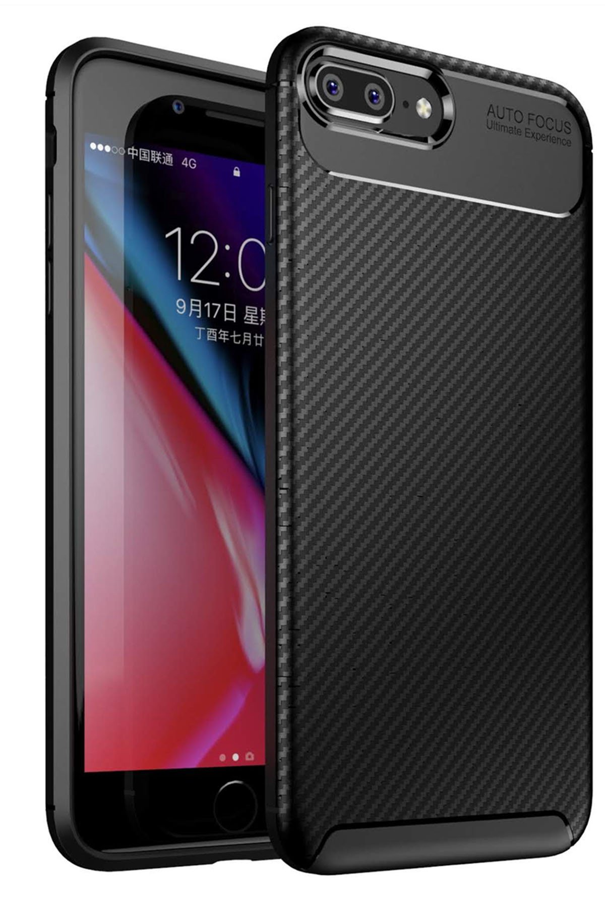 Newface iPhone 8 Plus Kılıf Loop Deri Silikon - Kırmızı