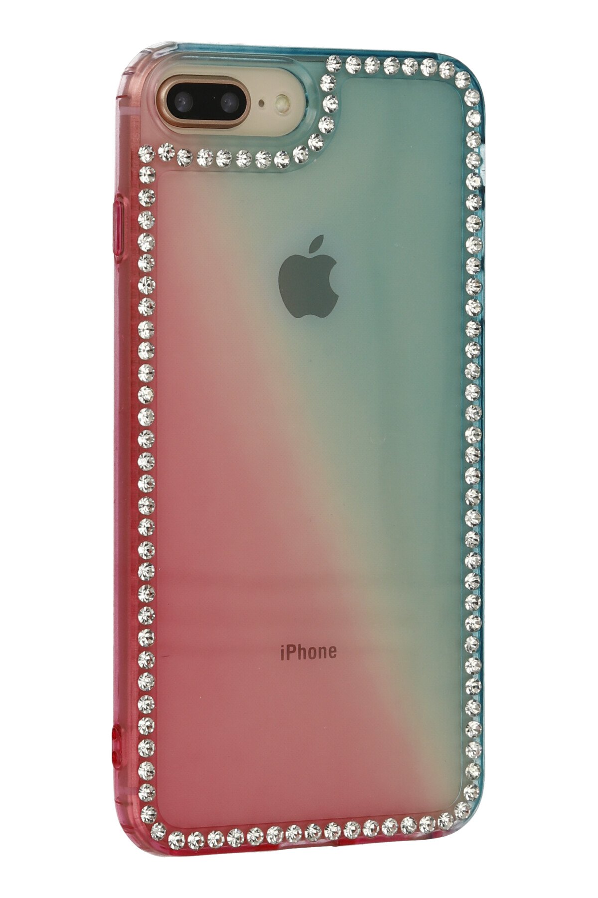 Newface iPhone 8 Plus Kılıf Sofya Yüzüklü Silikon Kapak - Gold