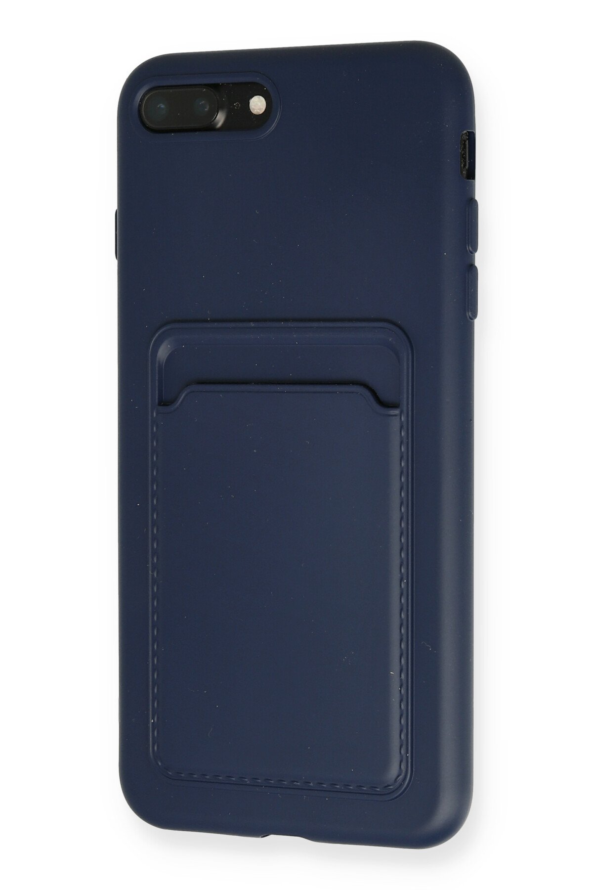 Newface iPhone 8 Plus Kılıf Nano içi Kadife Silikon - Koyu Yeşil