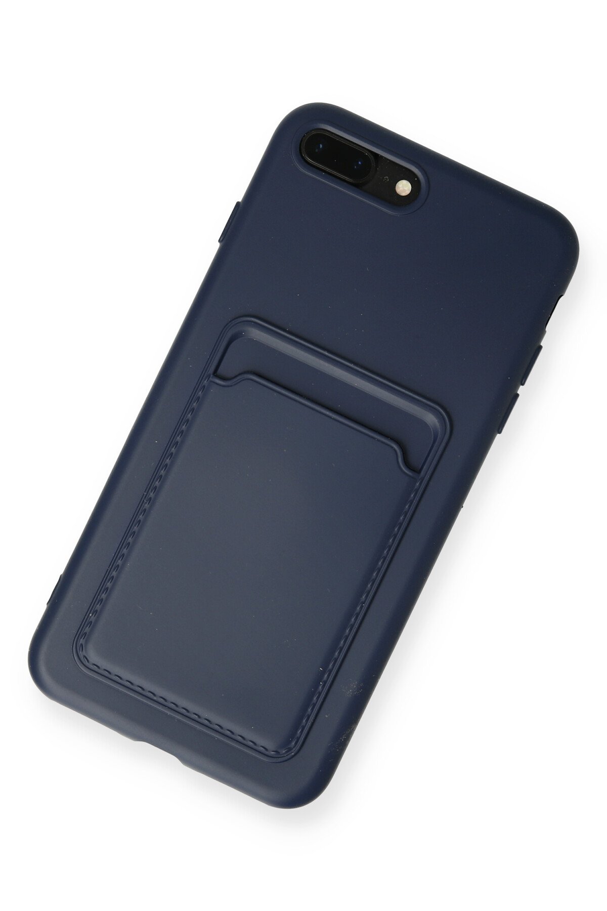 Newface iPhone 8 Plus Kılıf Nano içi Kadife Silikon - Koyu Yeşil