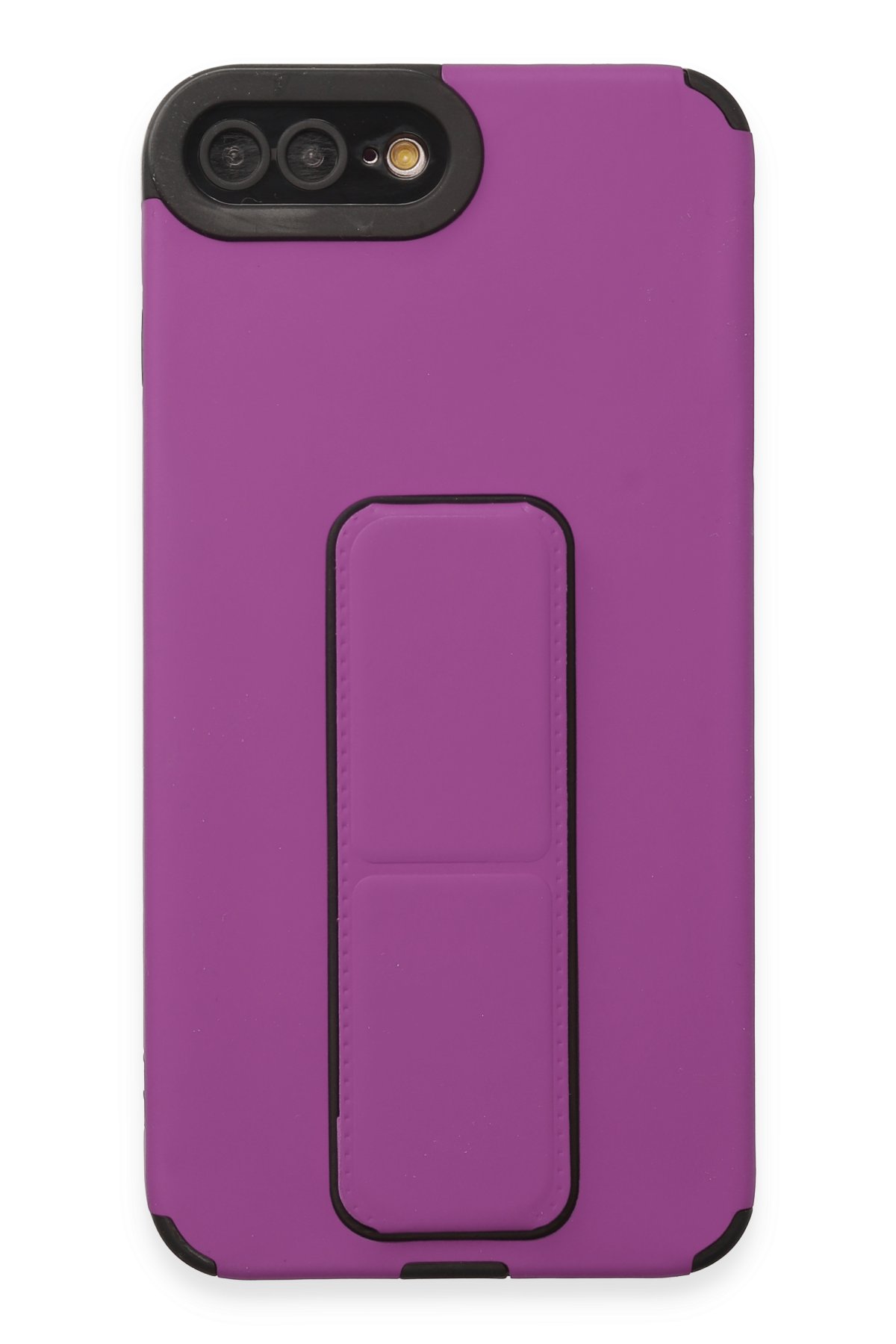 Newface iPhone 8 Plus Kılıf Montreal Yüzüklü Silikon Kapak - Siyah