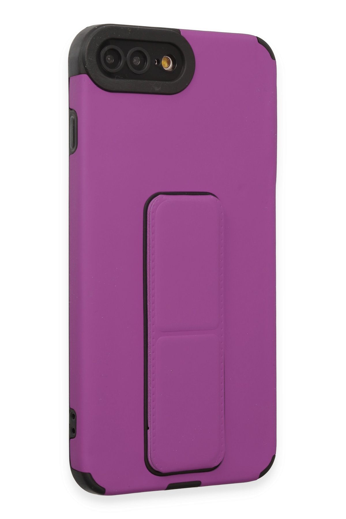 Newface iPhone 8 Plus Kılıf Montreal Yüzüklü Silikon Kapak - Siyah