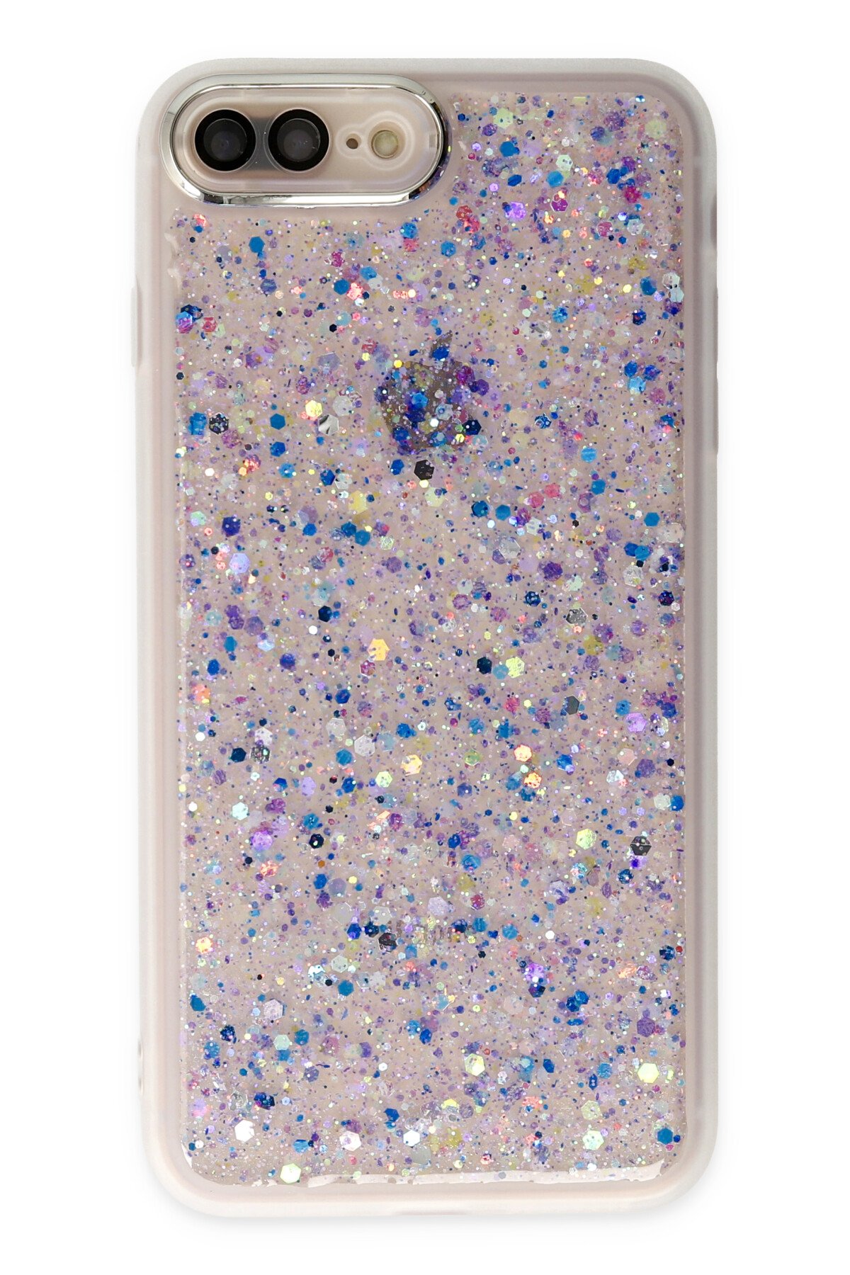 Newface iPhone 8 Plus Kılıf Simli Yüzüklü Silikon - Yeşil
