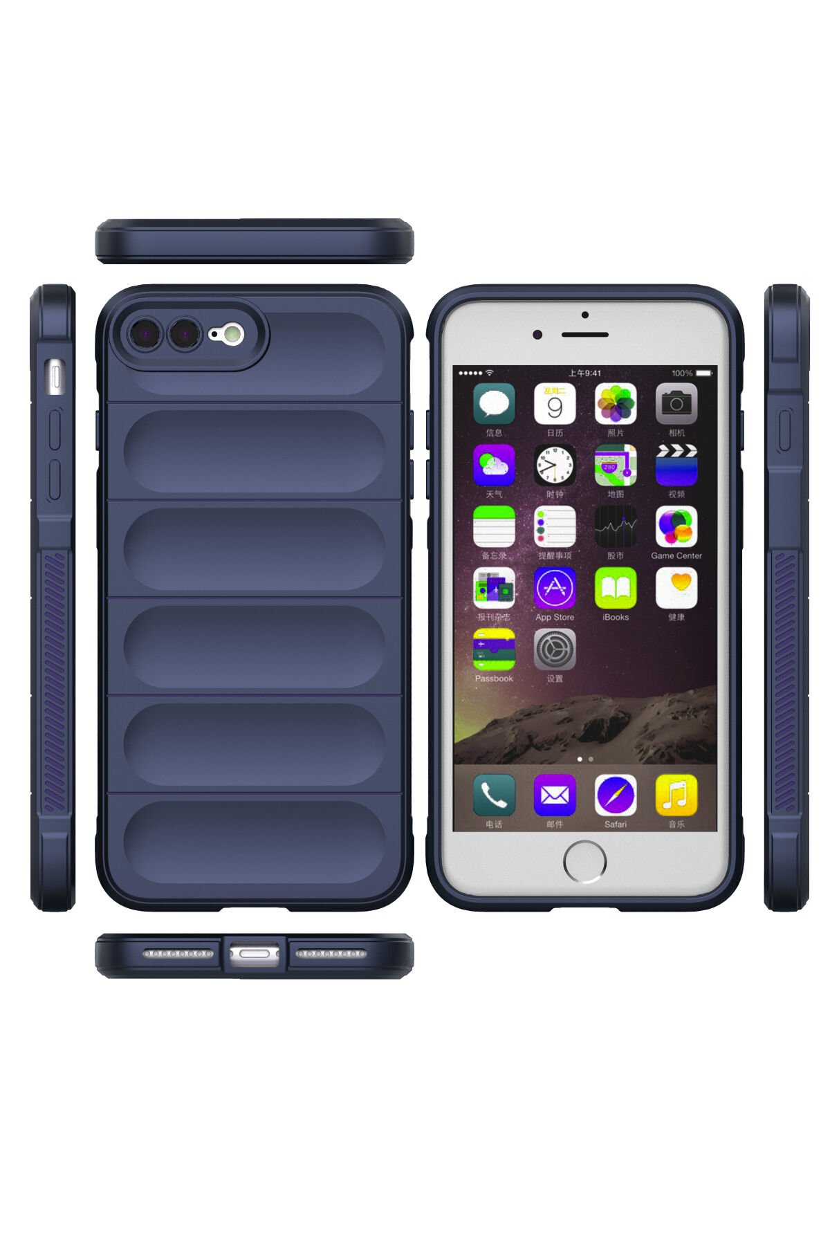 Newface iPhone 8 Plus Kılıf Sofya Yüzüklü Silikon Kapak - Kırmızı