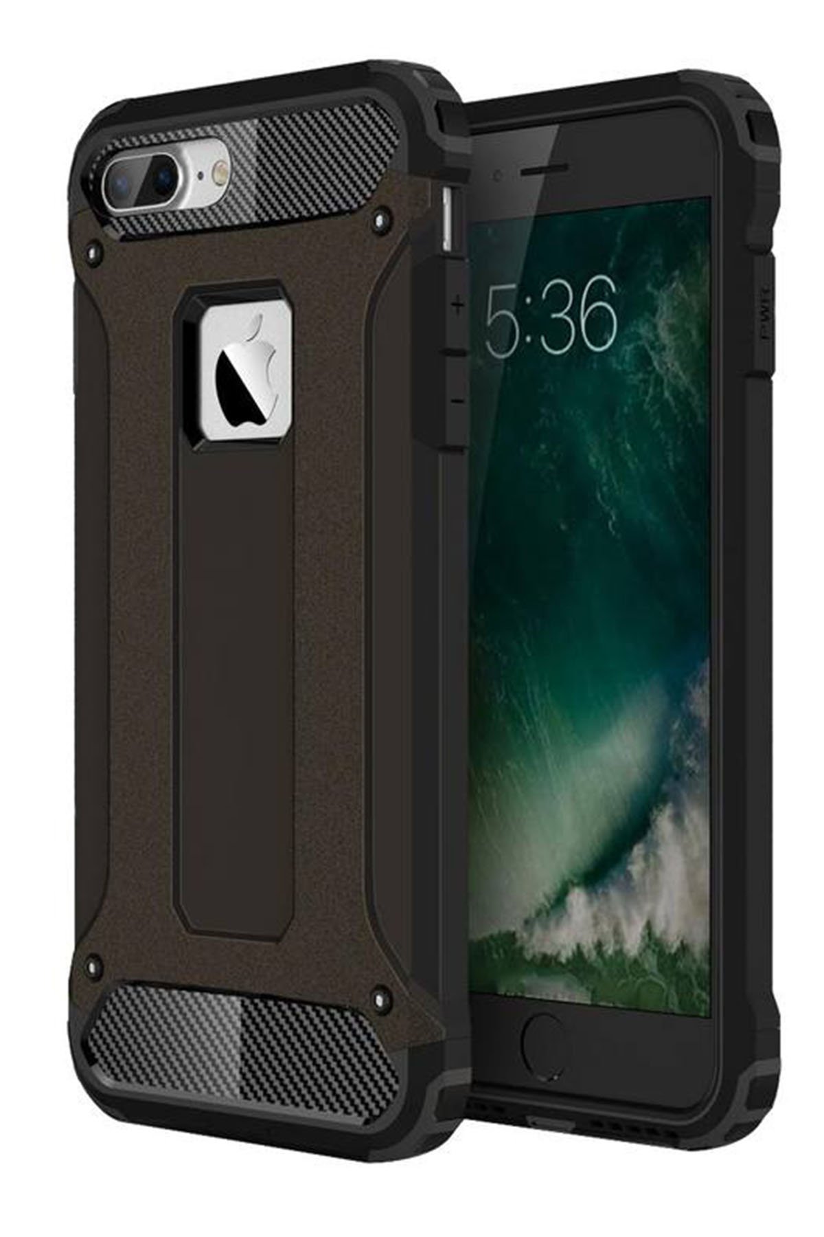 Newface iPhone 8 Plus Kılıf Tank Silikon Kapak - Siyah