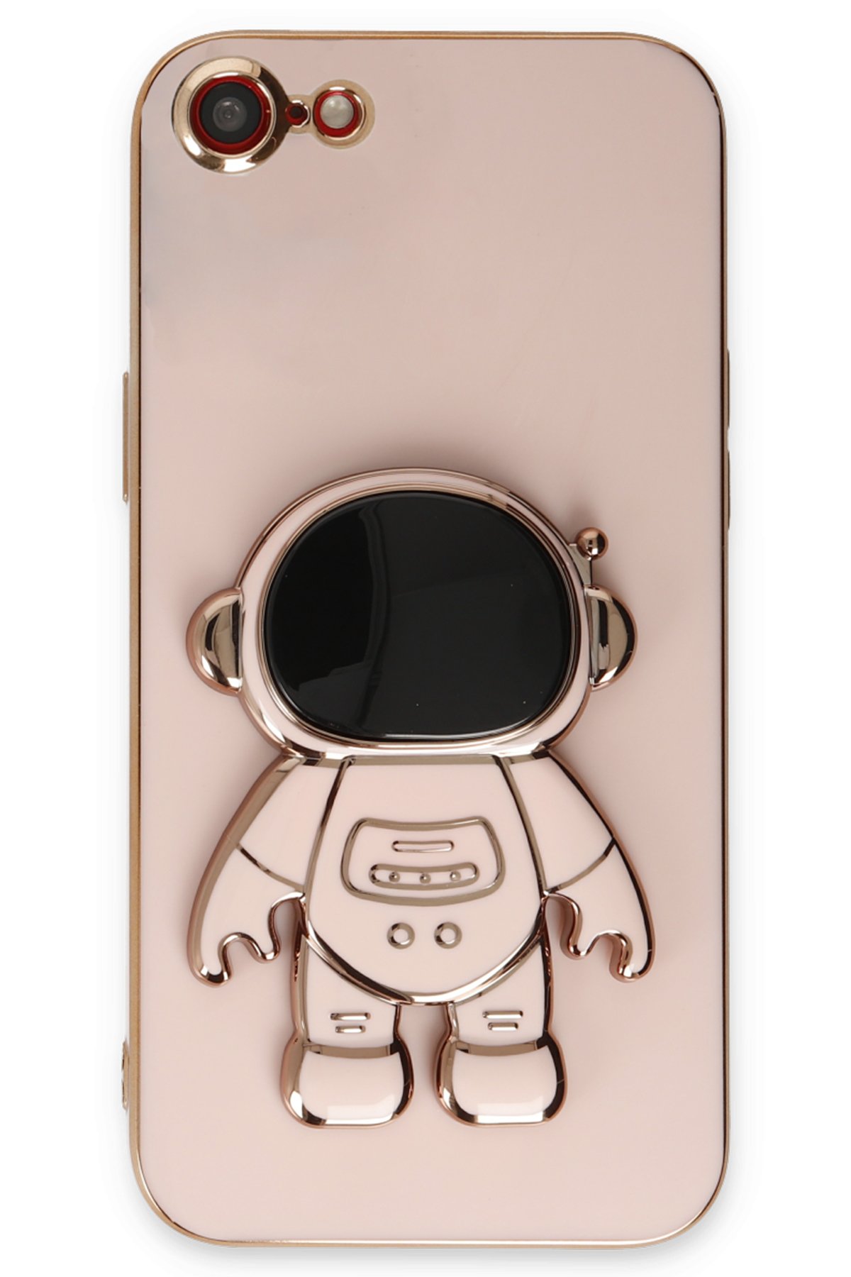 Newface iPhone SE 2020 Kılıf Sofya Yüzüklü Silikon Kapak - Rose