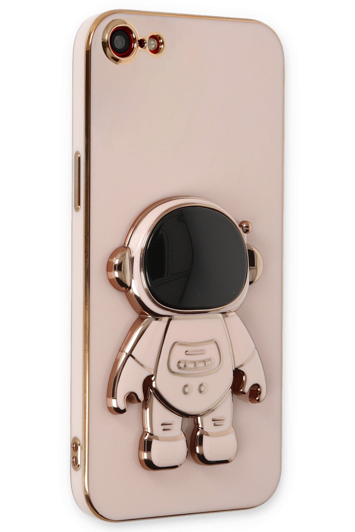 Newface iPhone SE 2020 Kılıf Sofya Yüzüklü Silikon Kapak - Rose