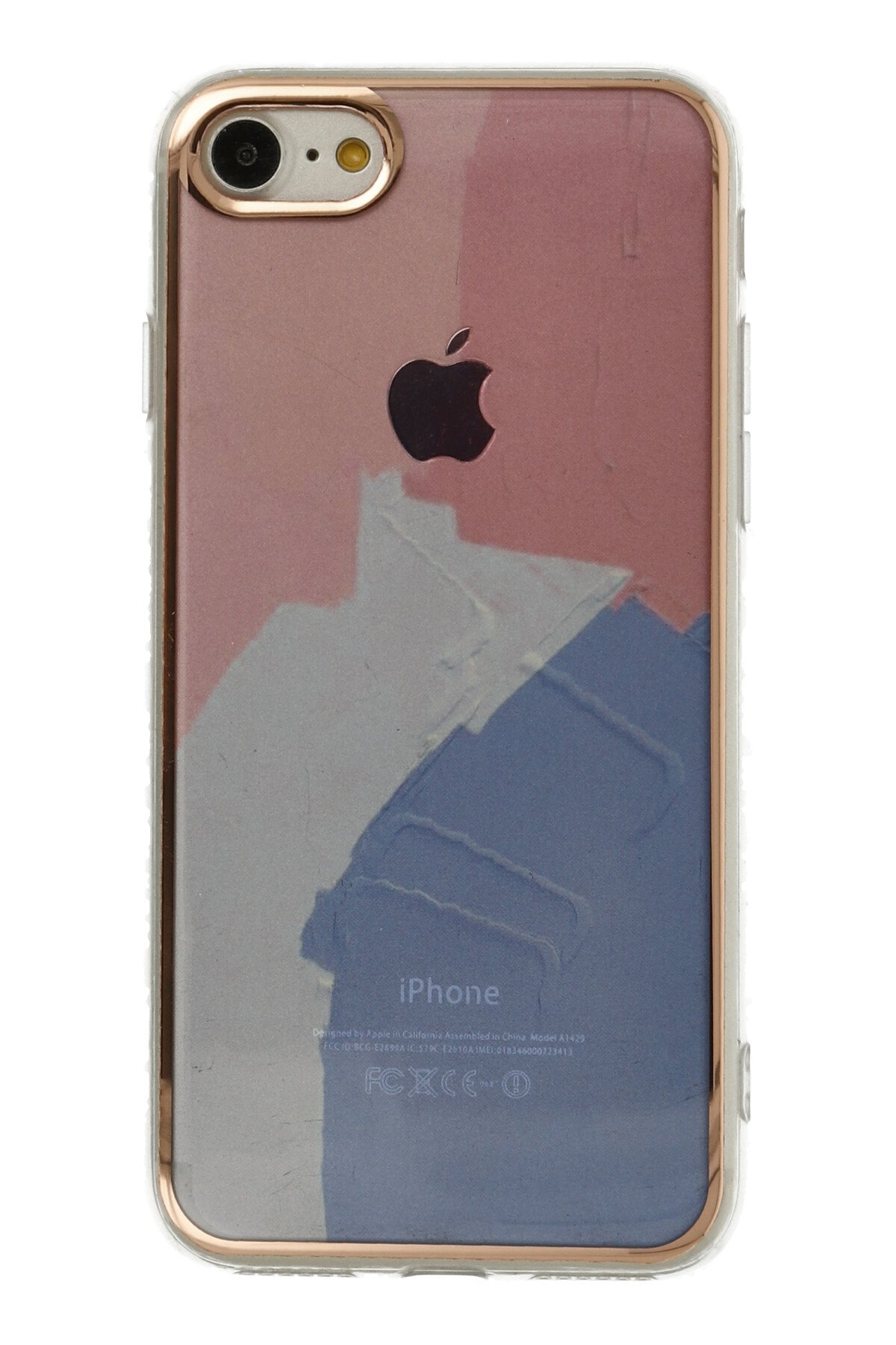 Newface iPhone SE 2020 Kılıf Platin Simli Silikon - Mavi