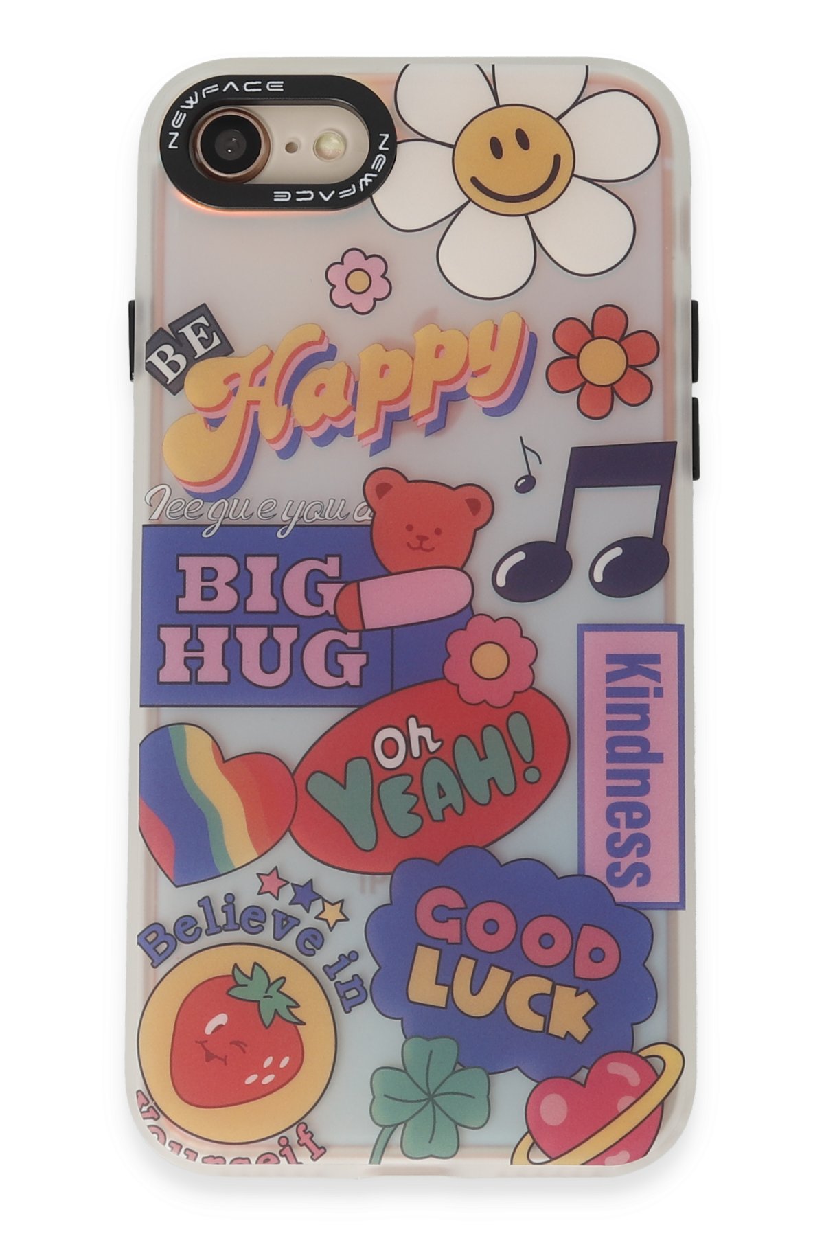 Newface iPhone SE 2020 Kılıf Coco Deri Silikon Kapak - Sarı