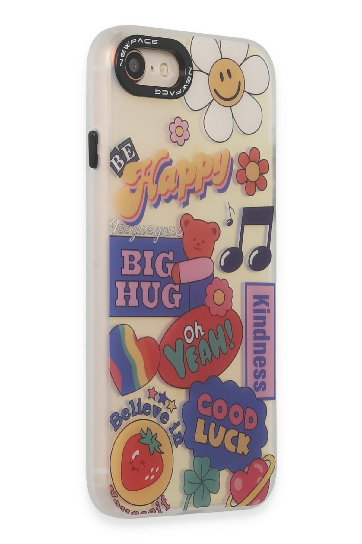 Newface iPhone SE 2020 Kılıf Coco Deri Silikon Kapak - Sarı