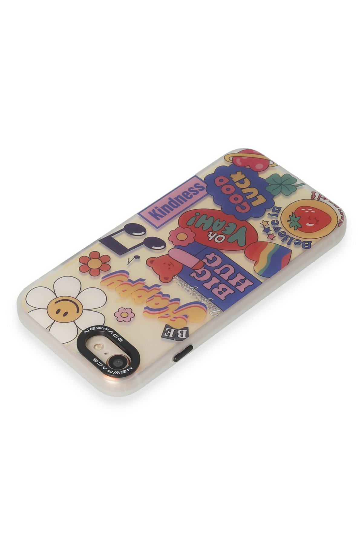 Newface iPhone SE 2020 Kılıf Coco Deri Silikon Kapak - Sarı