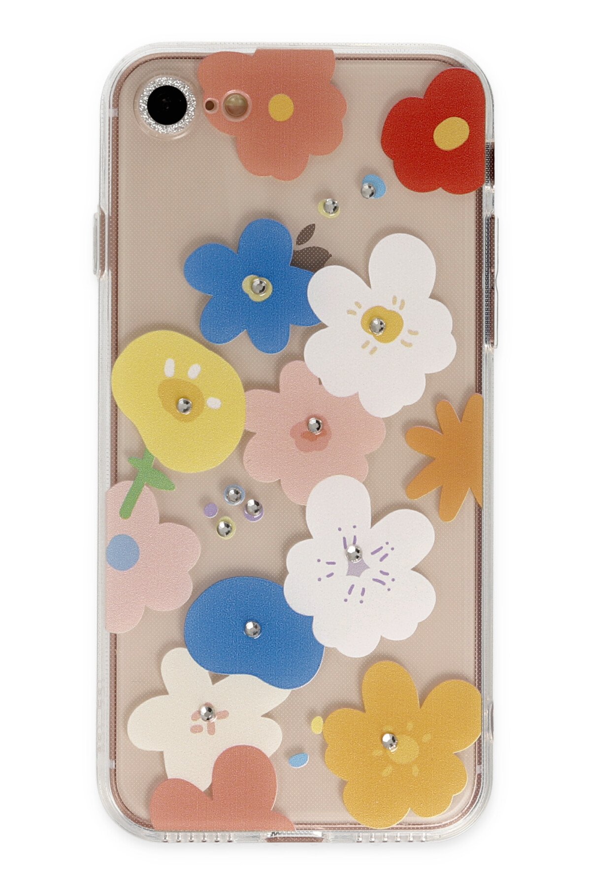 Newface iPhone SE 2020 Kılıf Lansman Glass Kapak - Sky Blue
