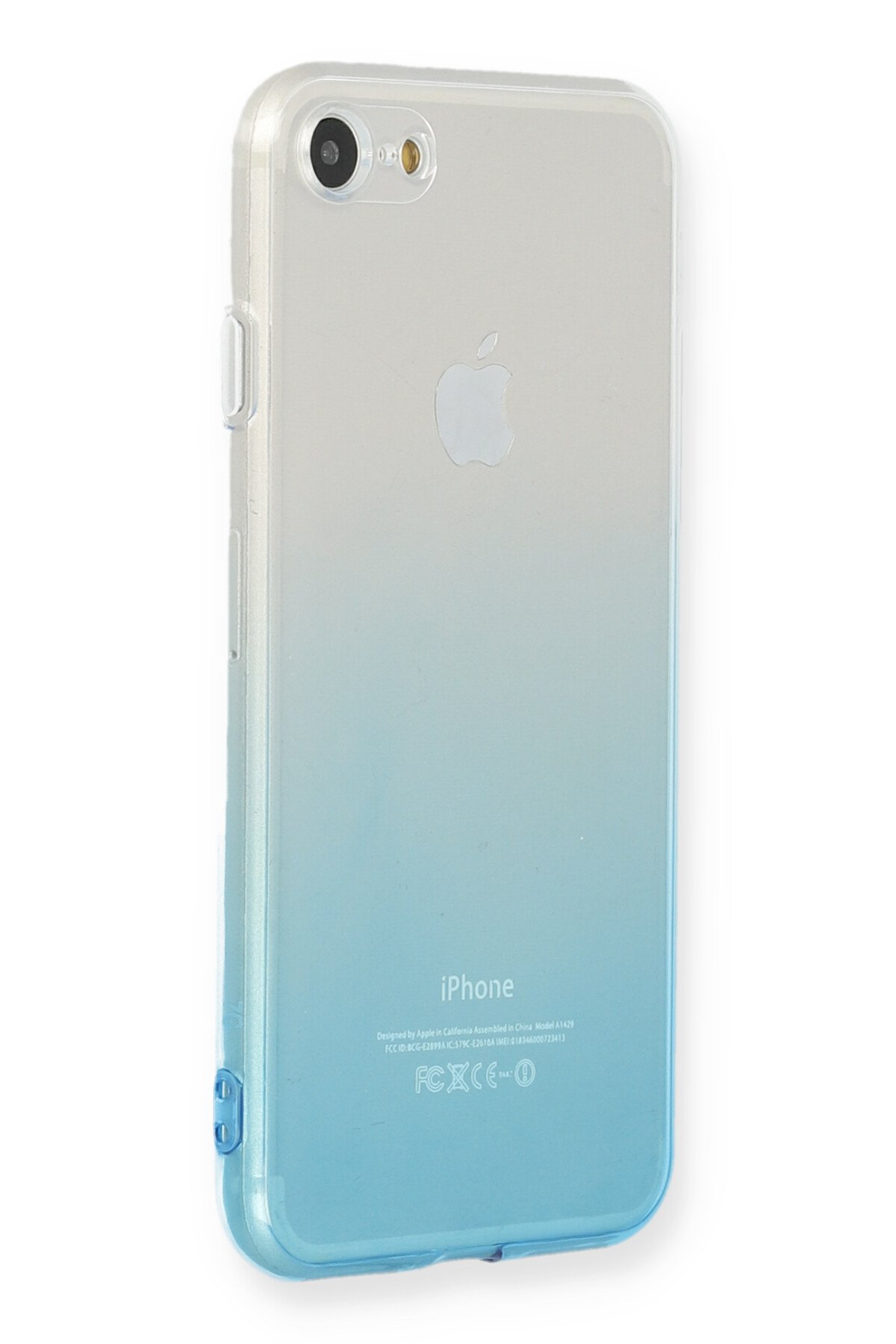 Newface iPhone SE 2020 Kılıf Lansman Glass Kapak - Sky Blue