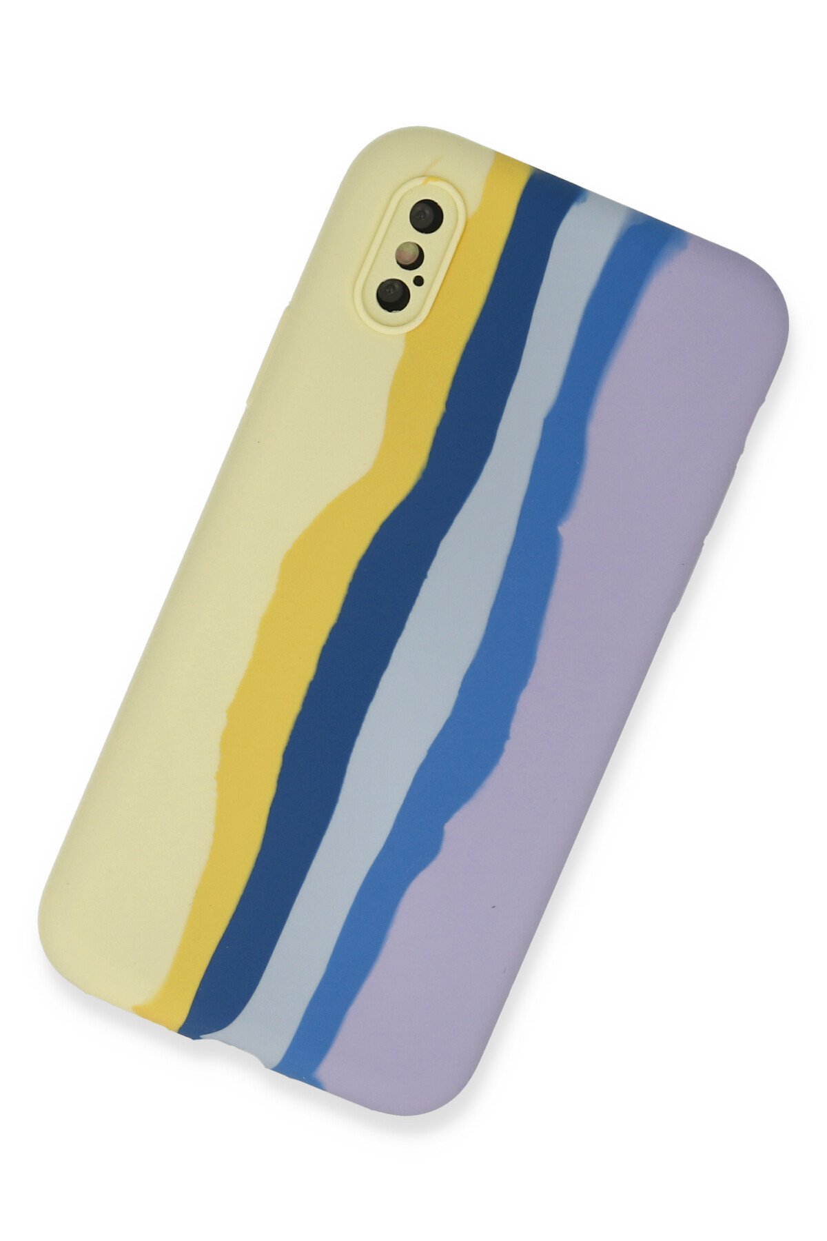 Newface iPhone X Kılıf Palm Buzlu Kamera Sürgülü Silikon - Lacivert
