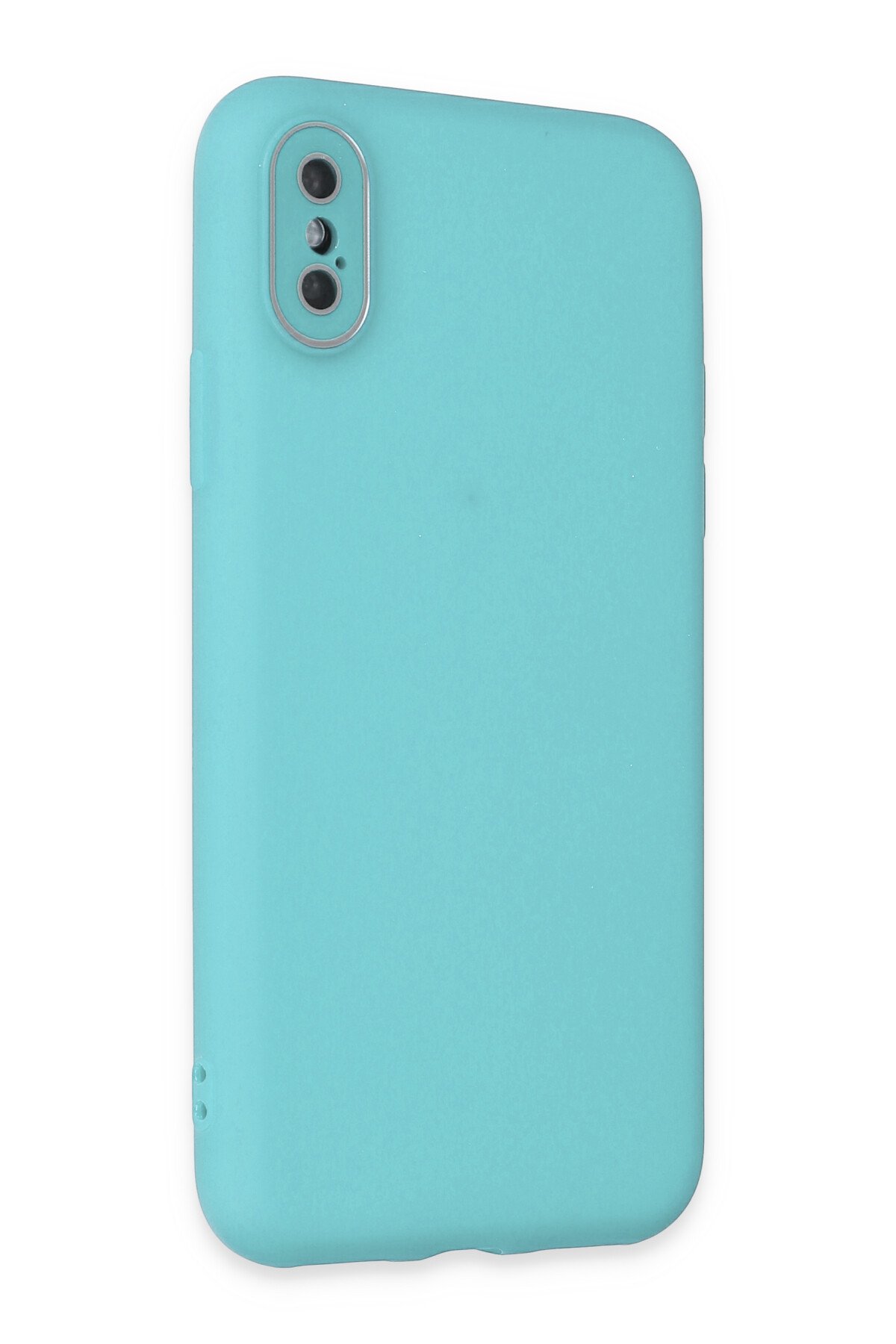 Newface iPhone X Kılıf Platin Simli Silikon - Lila
