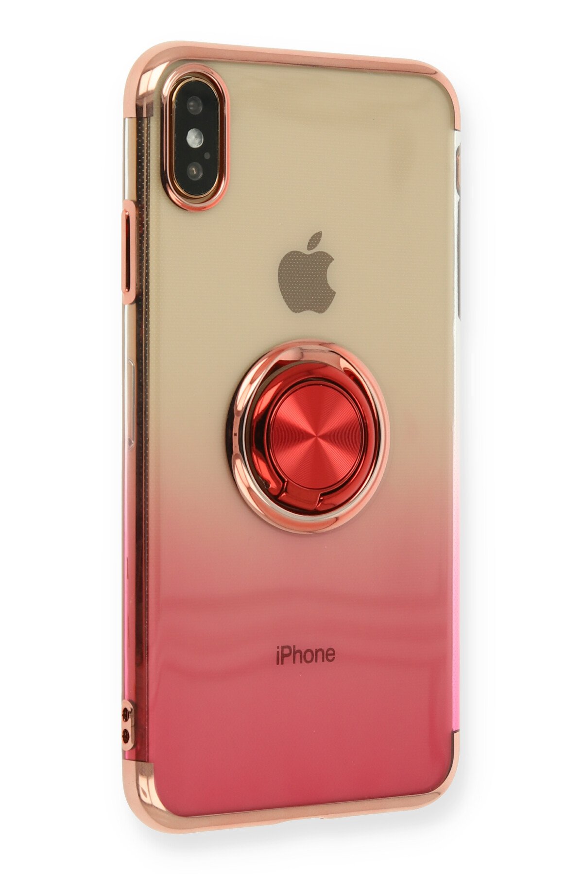 Newface iPhone X Kılıf Montreal Yüzüklü Silikon Kapak - Buz Mavi