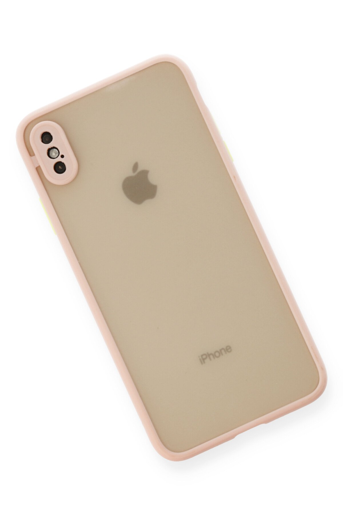 Newface iPhone X Kılıf Lüx Çift Renkli Silikon - Pembe