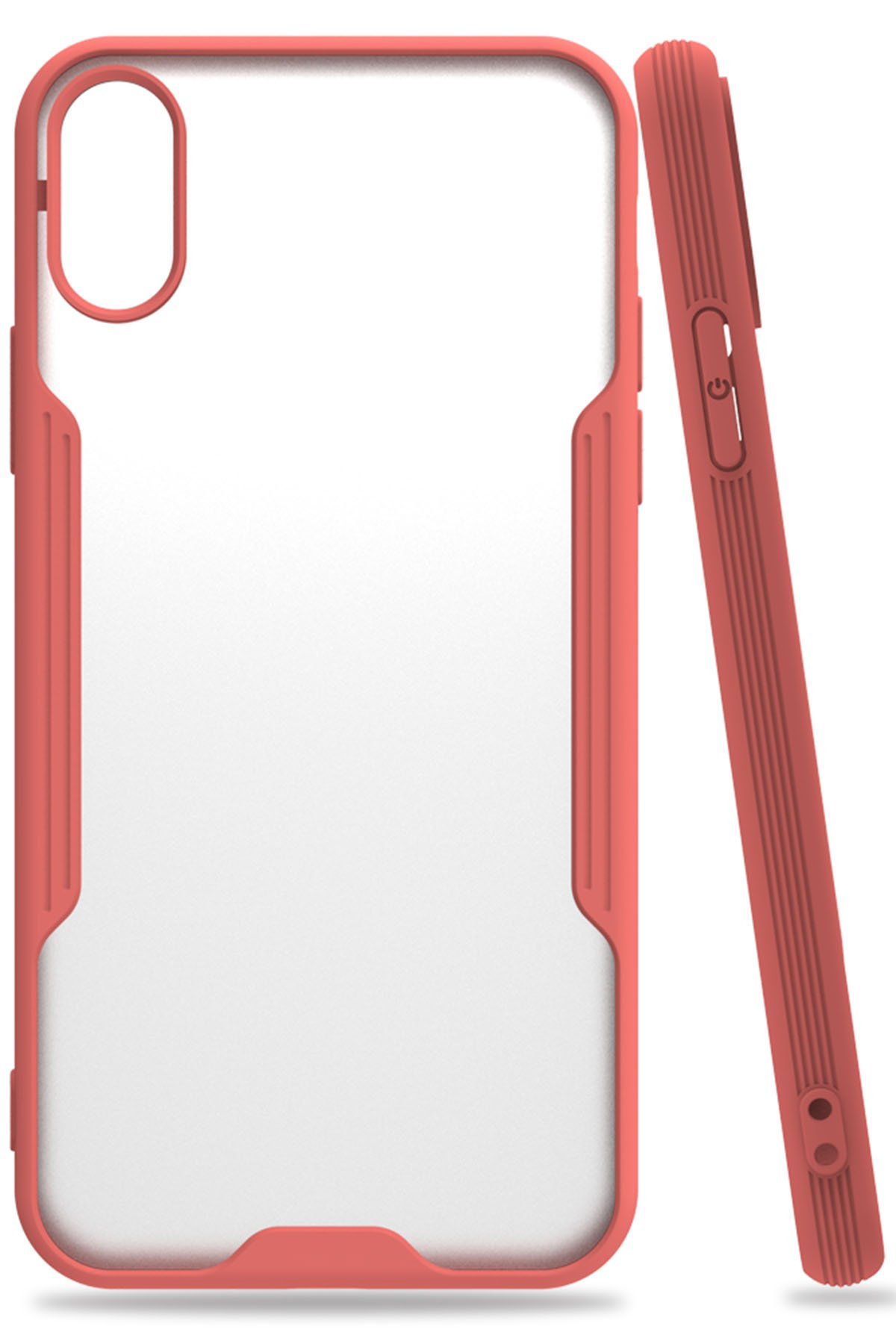 Newface iPhone X Kılıf Coco Deri Silikon Kapak - Kırmızı