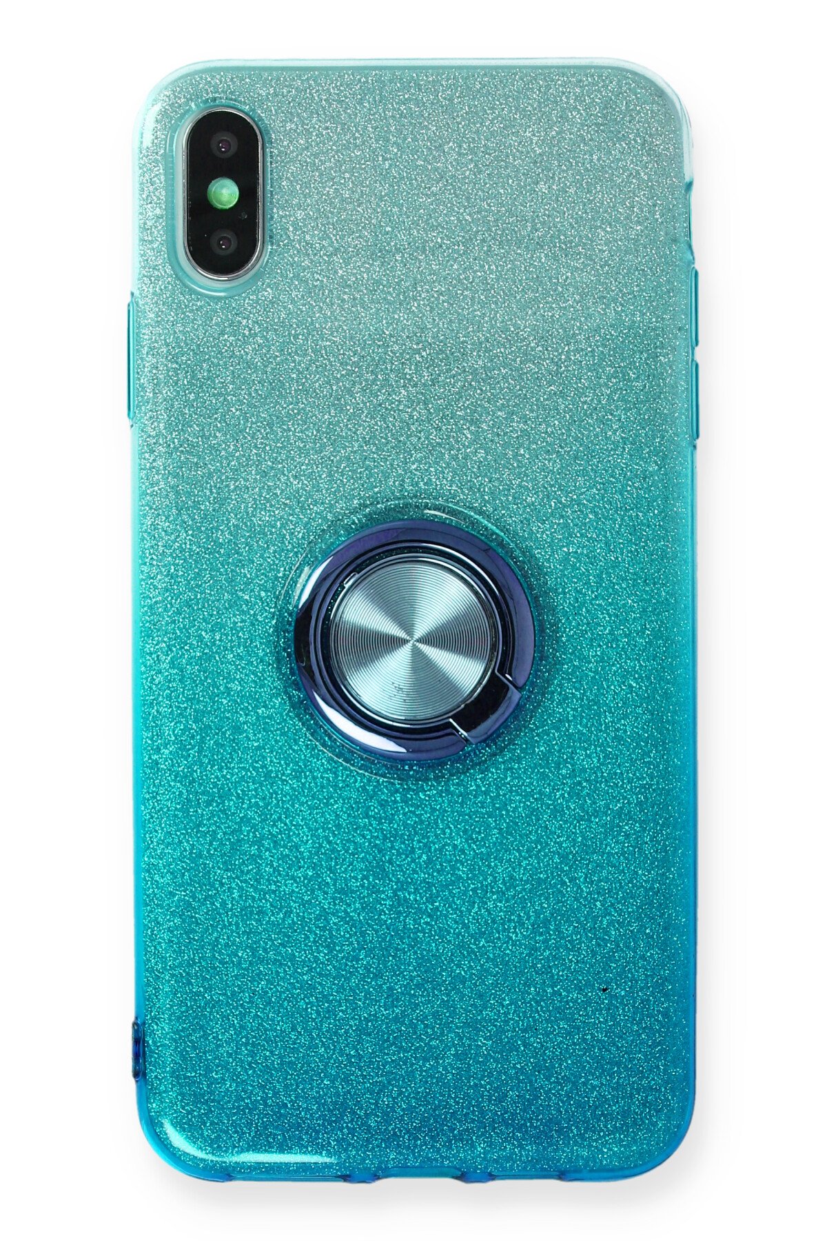 Newface iPhone X Kılıf Sofya Yüzüklü Silikon Kapak - Gümüş