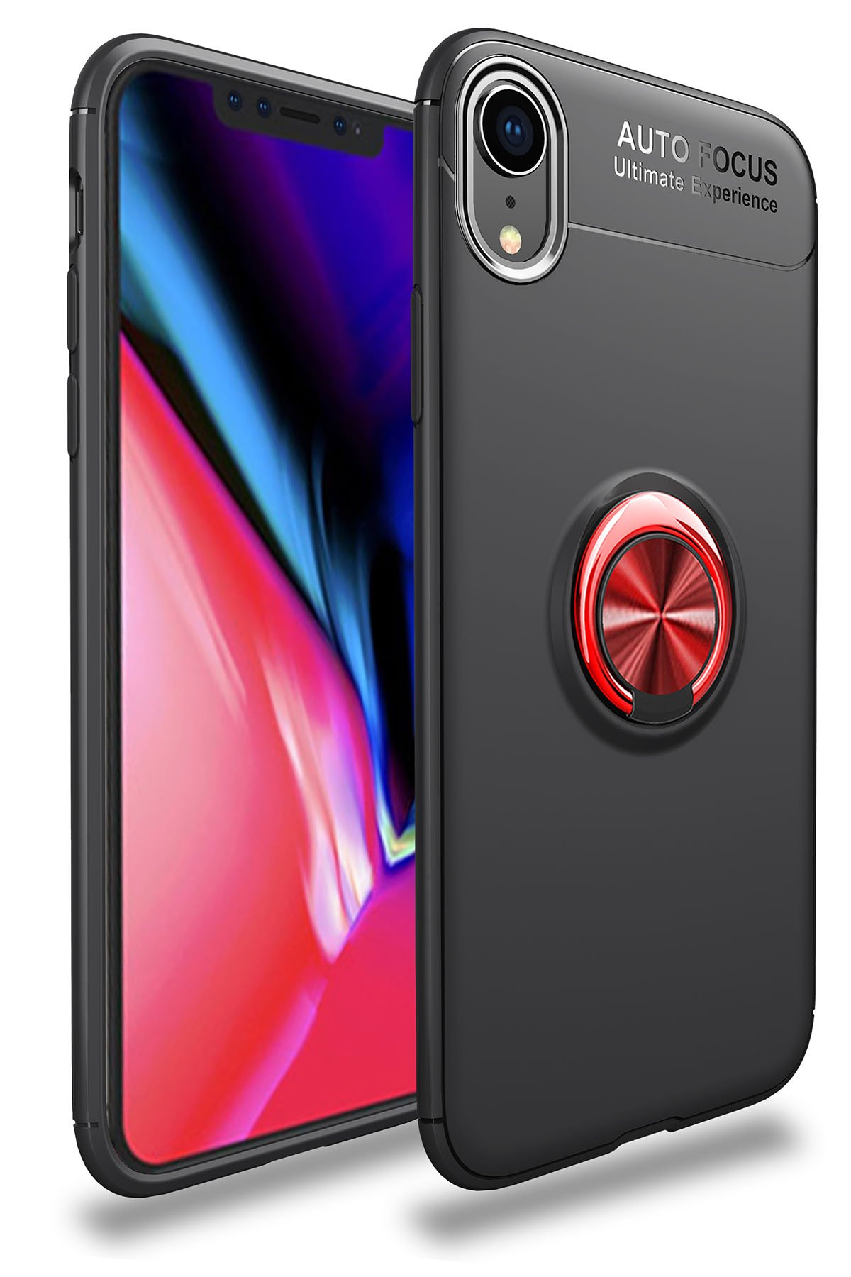 Newface iPhone XR Kılıf Ottoman Simli Silikon - Kırmızı