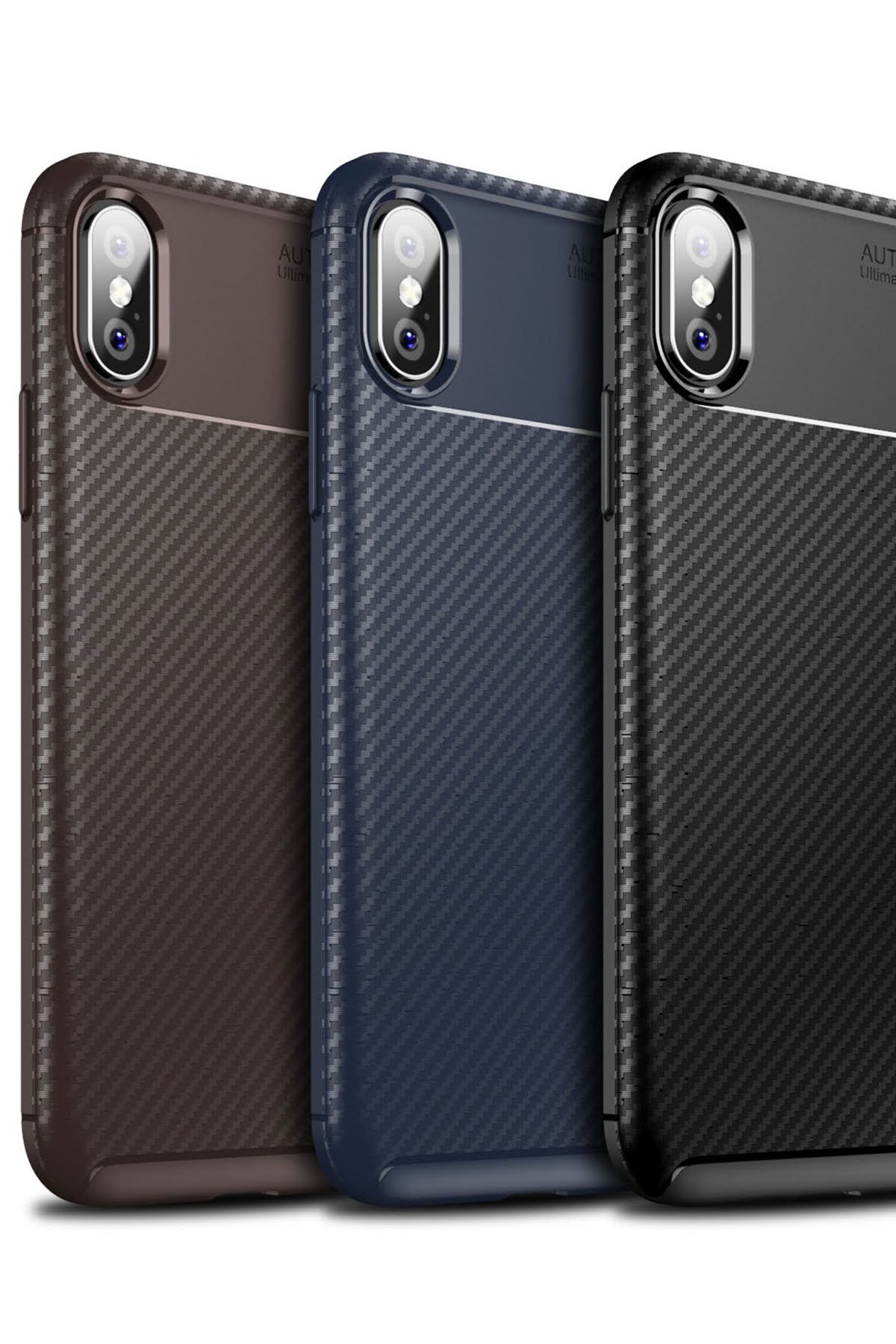 Newface iPhone XS Kılıf Sofya Yüzüklü Silikon Kapak - Lacivert
