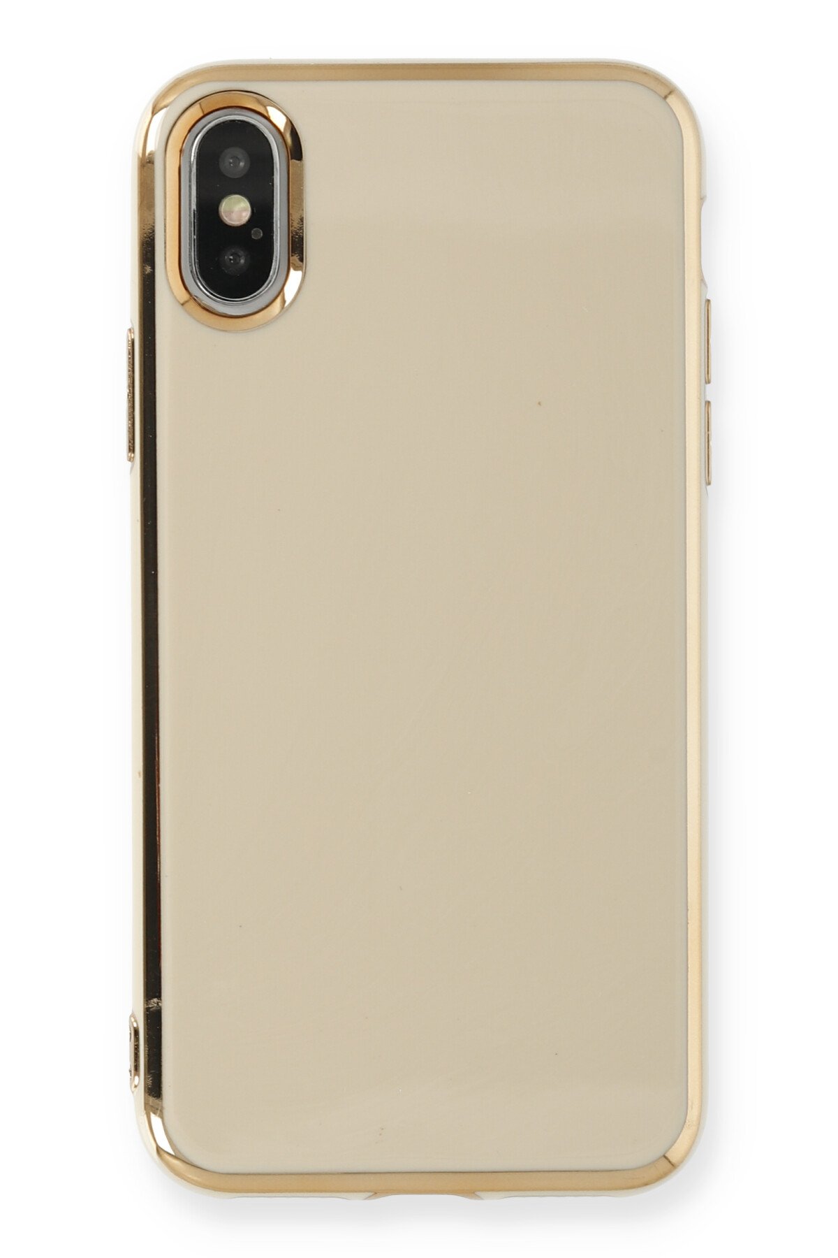 Newface iPhone XS Kılıf Palm Buzlu Kamera Sürgülü Silikon - Sarı