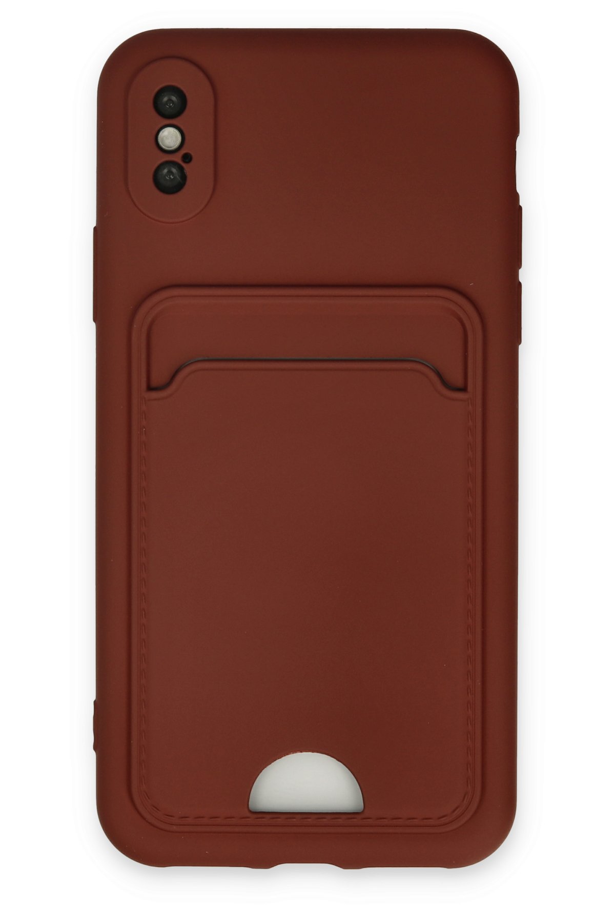 Newface iPhone XS Kılıf Nano içi Kadife Silikon - Turuncu