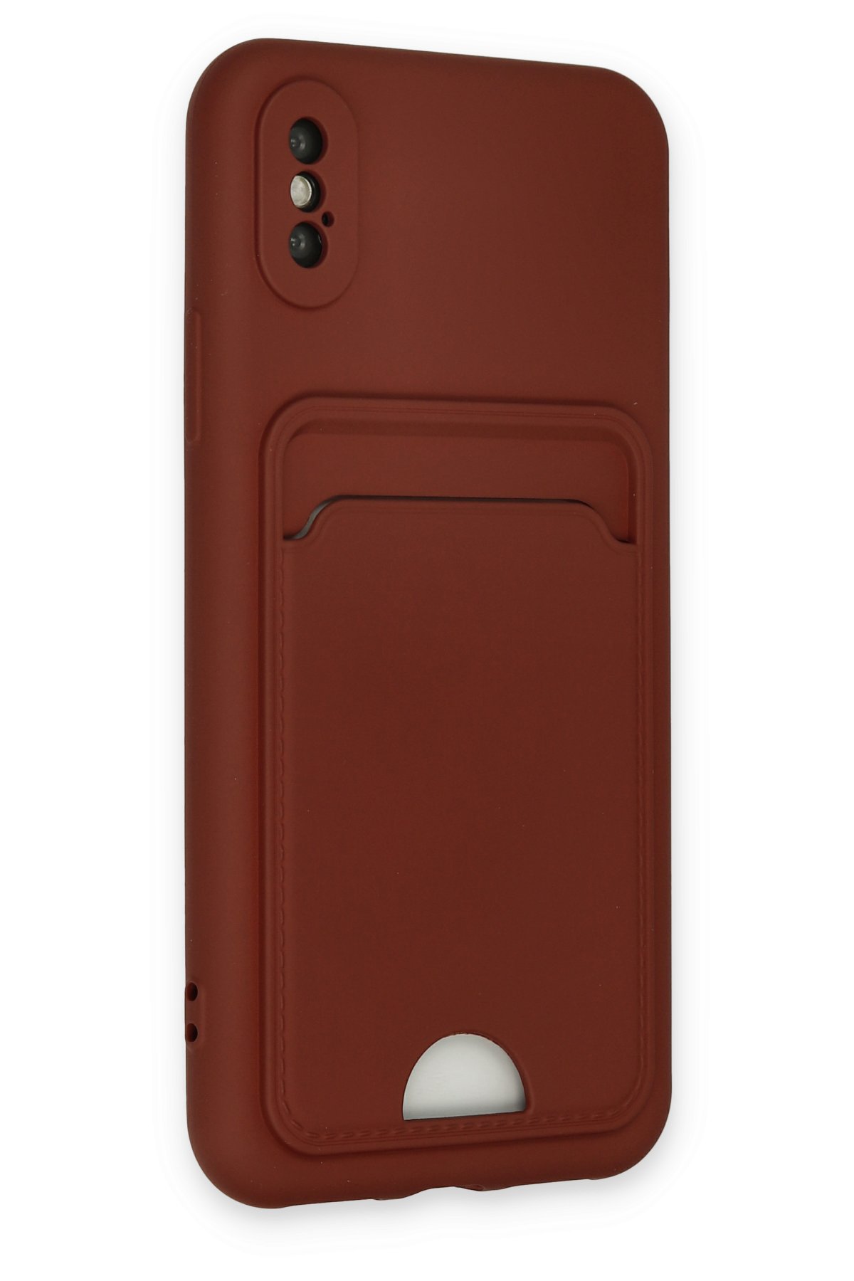 Newface iPhone XS Kılıf Nano içi Kadife Silikon - Turuncu