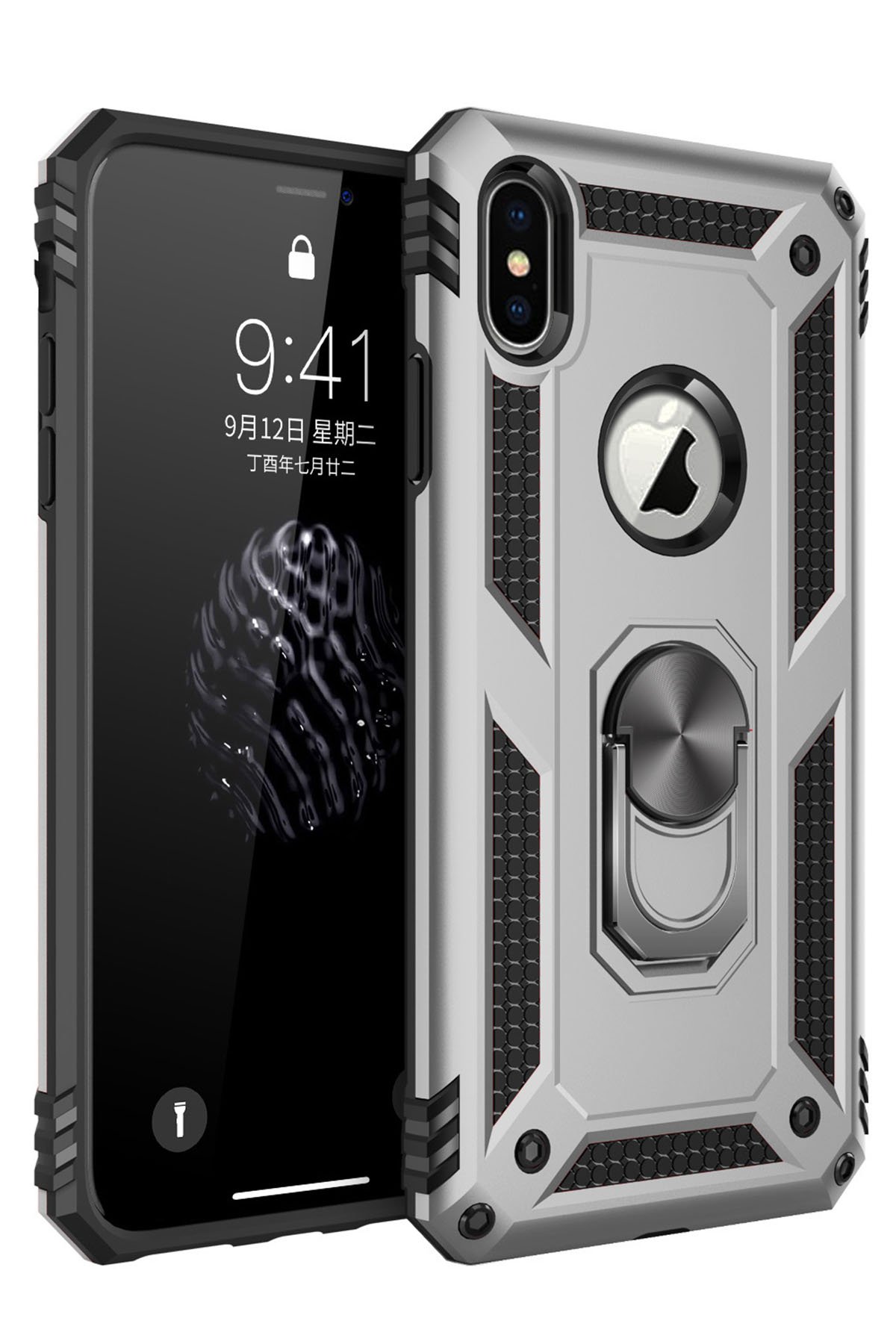 Newface iPhone XS Kılıf Focus Karbon Silikon - Lacivert