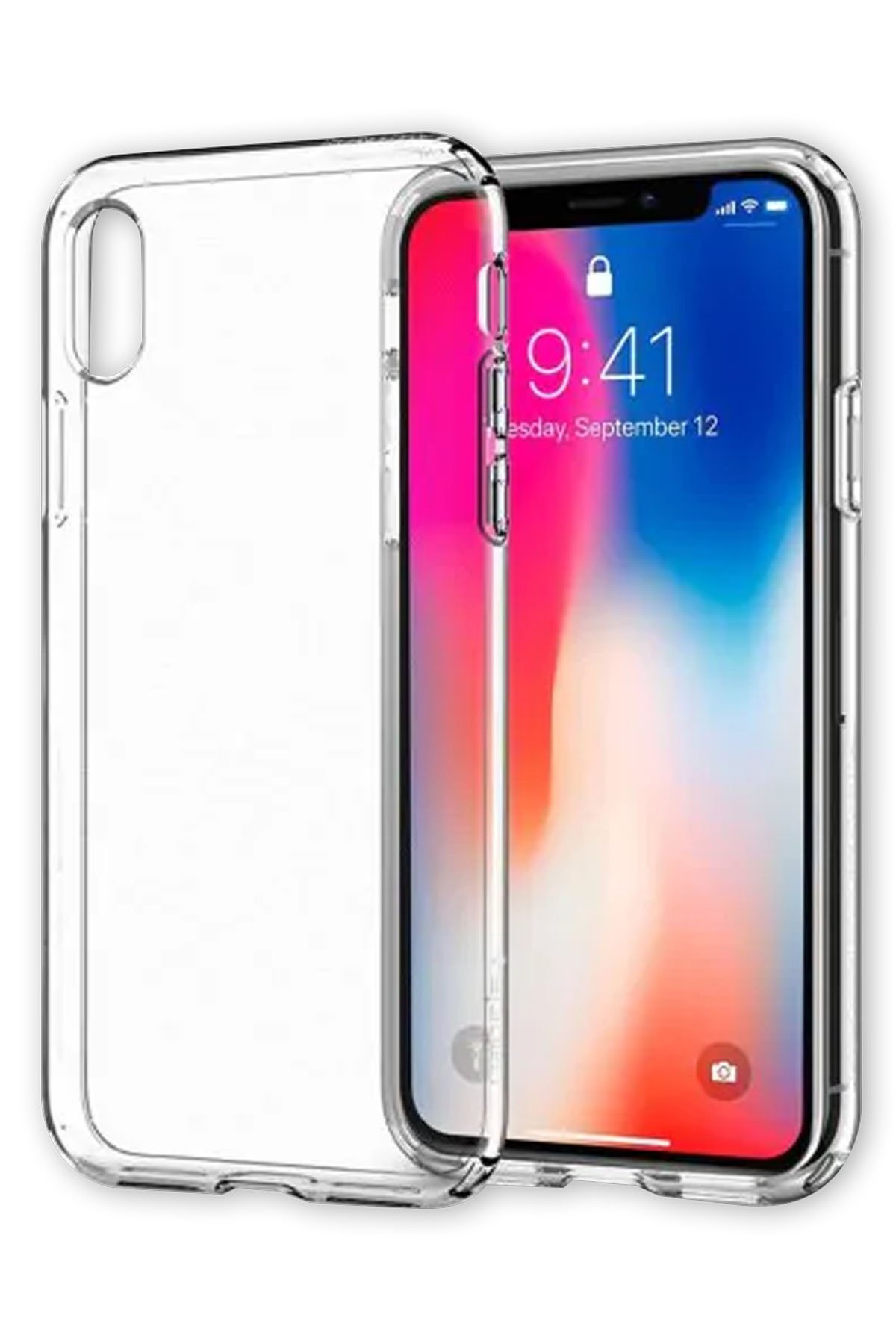 Newface iPhone XS Max Kılıf Palm Buzlu Kamera Sürgülü Silikon - Kırmızı