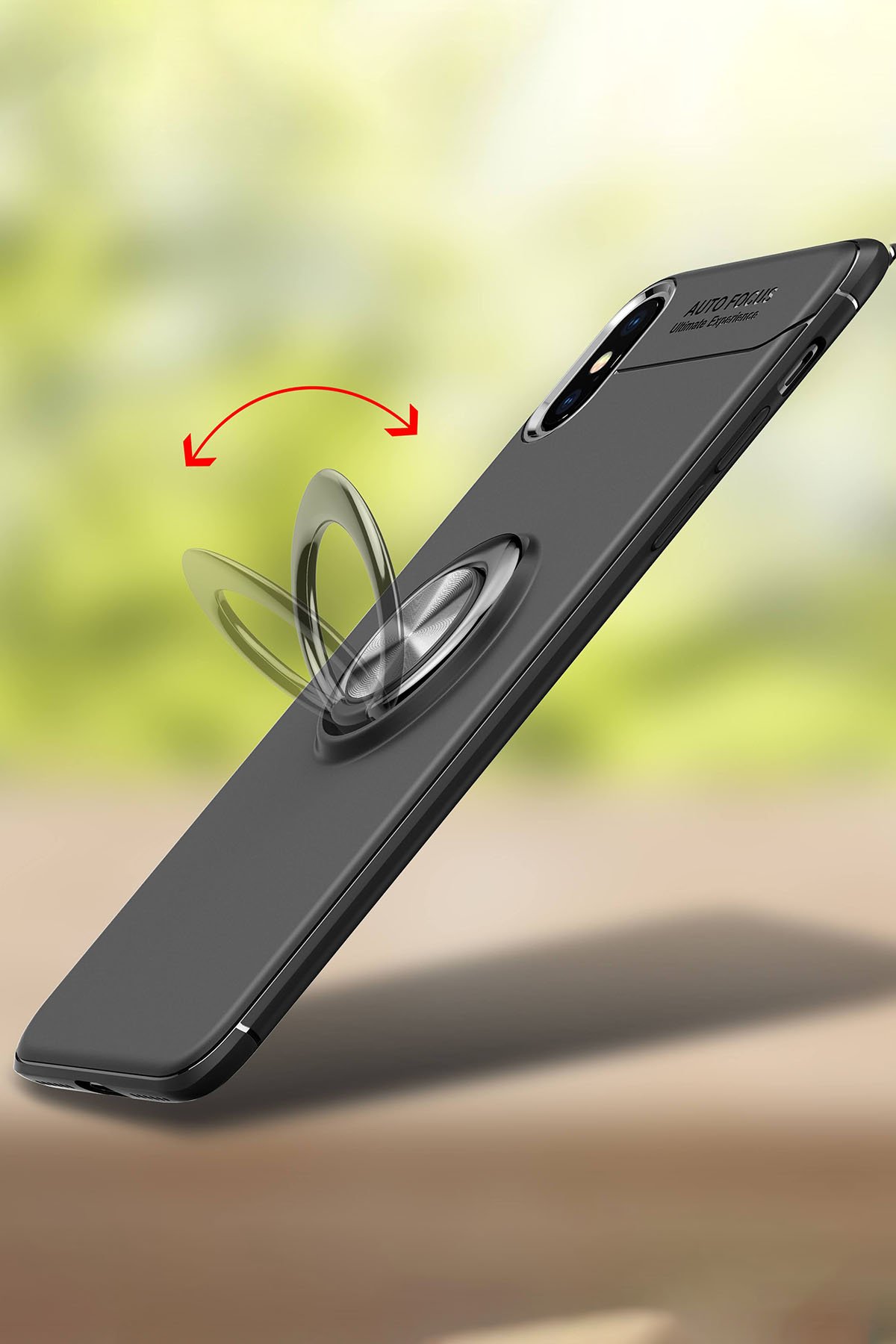 Newface iPhone XS Max Kılıf Gros Yüzüklü Silikon - Mavi