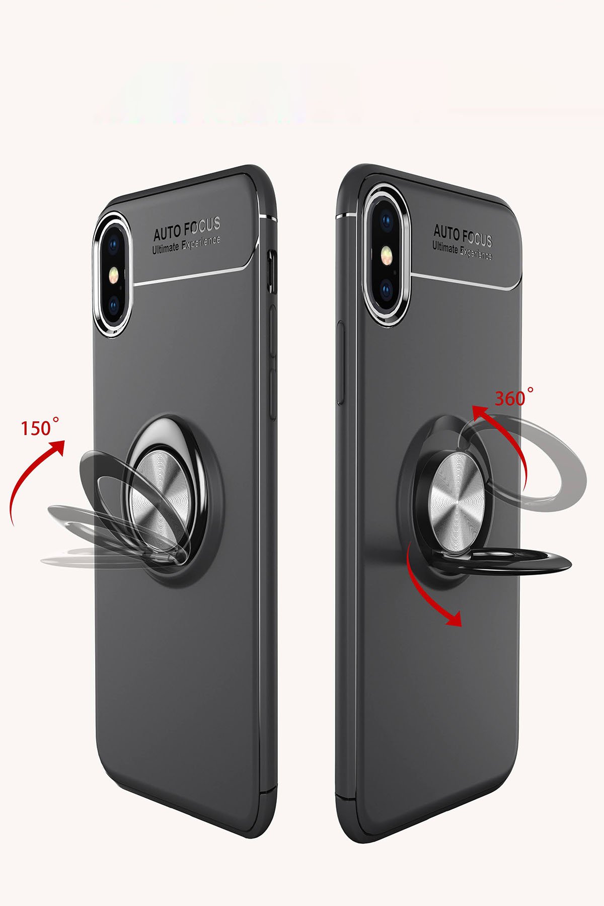 Newface iPhone XS Max Kılıf Gros Yüzüklü Silikon - Mavi