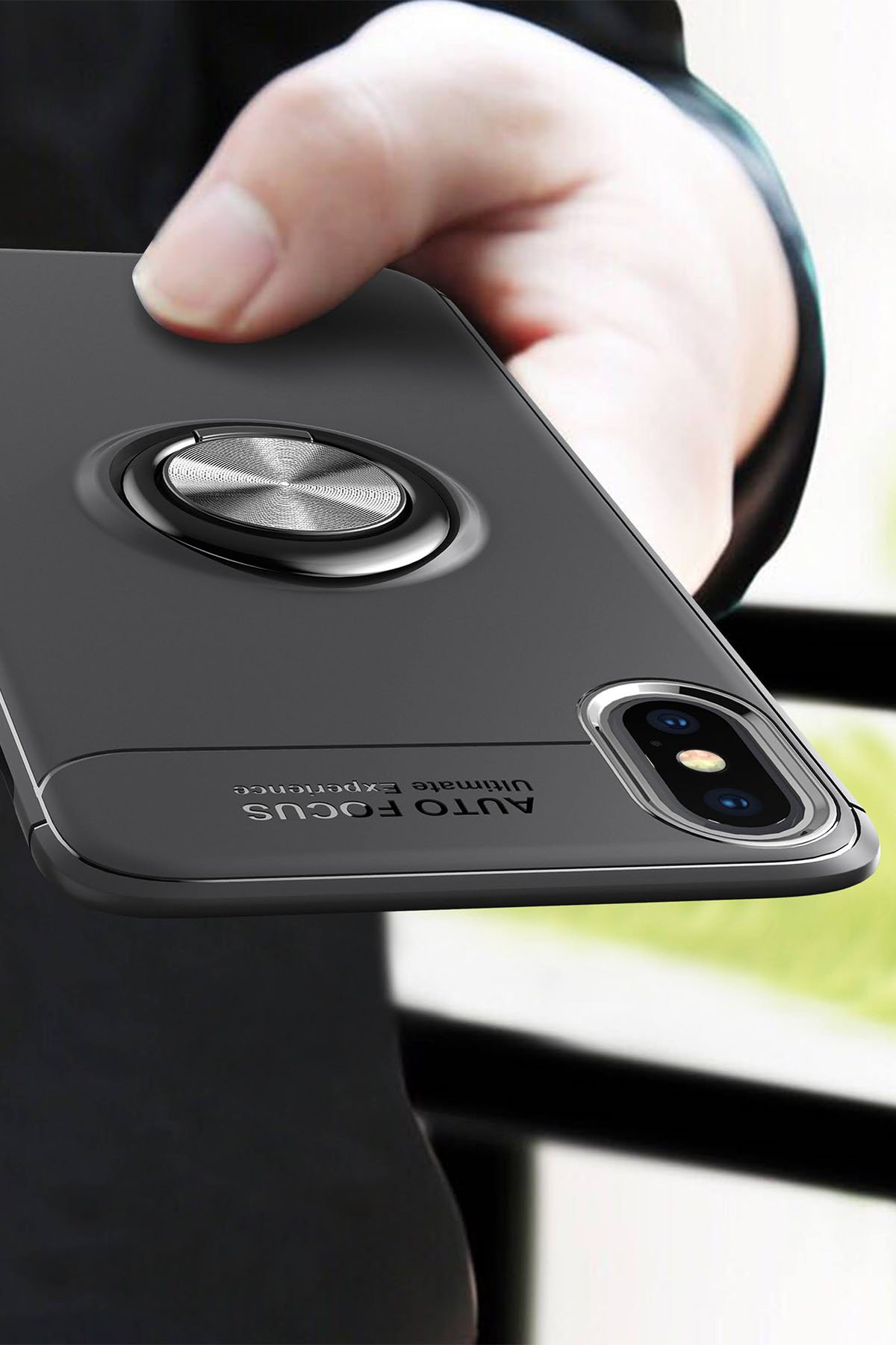 Newface iPhone XS Max Kılıf Gros Yüzüklü Silikon - Mavi