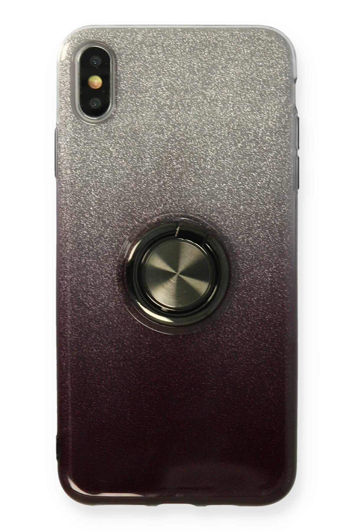 Newface iPhone XS Max Kılıf Simli Katmanlı Silikon - Kırmızı