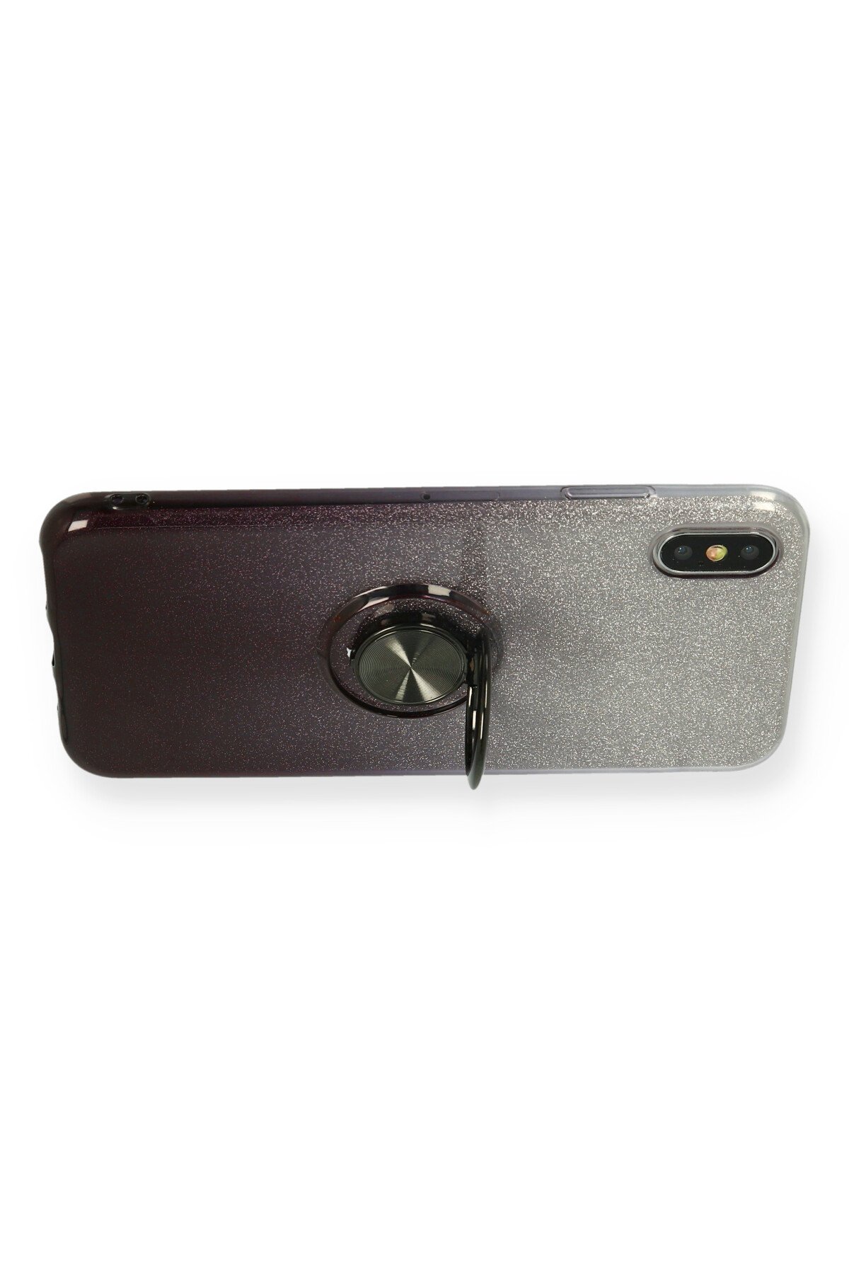 Newface iPhone XS Max Kılıf Simli Katmanlı Silikon - Kırmızı