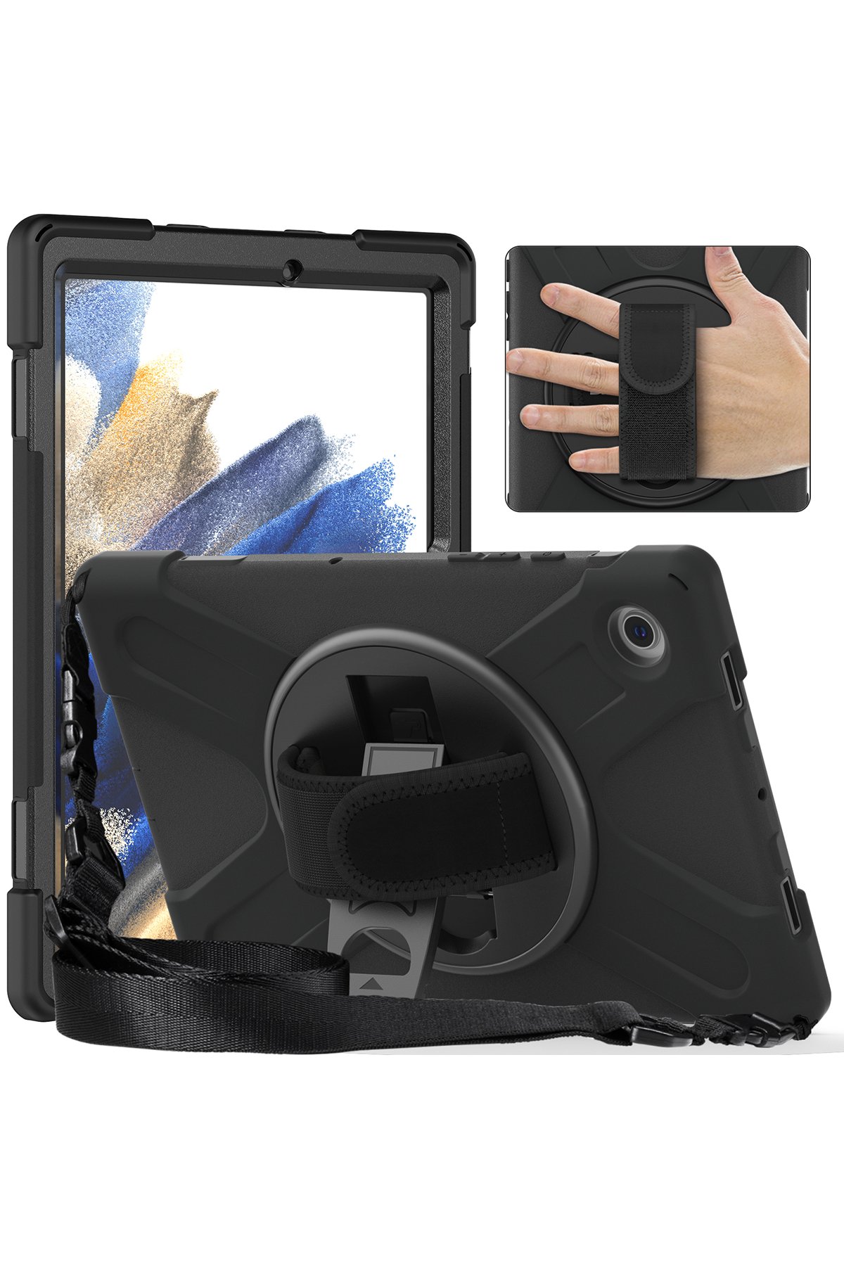 Newface Lenovo Tab M10 TB328FU Kılıf 360 Tablet Deri Kılıf - Siyah