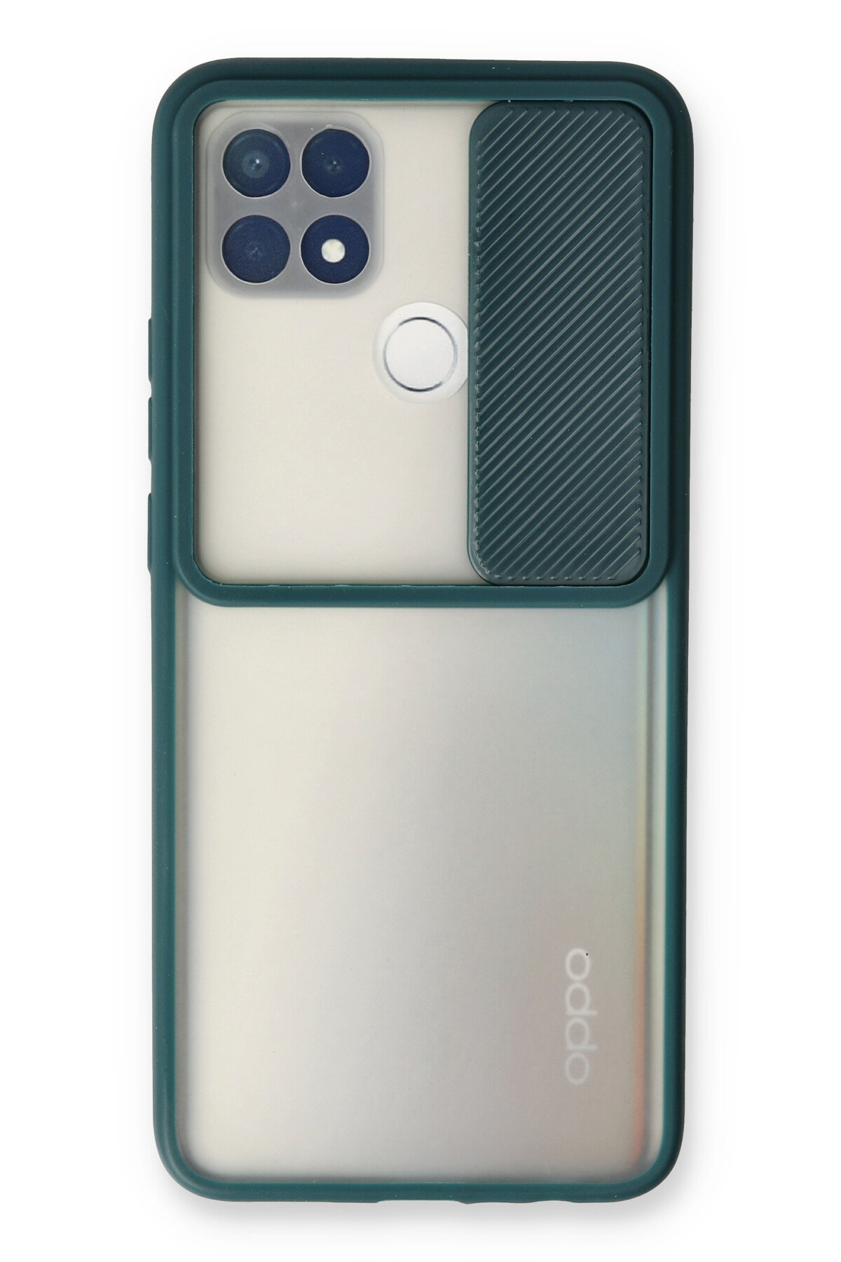 Newface Oppo A15 Kılıf Palm Buzlu Kamera Sürgülü Silikon - Yeşil